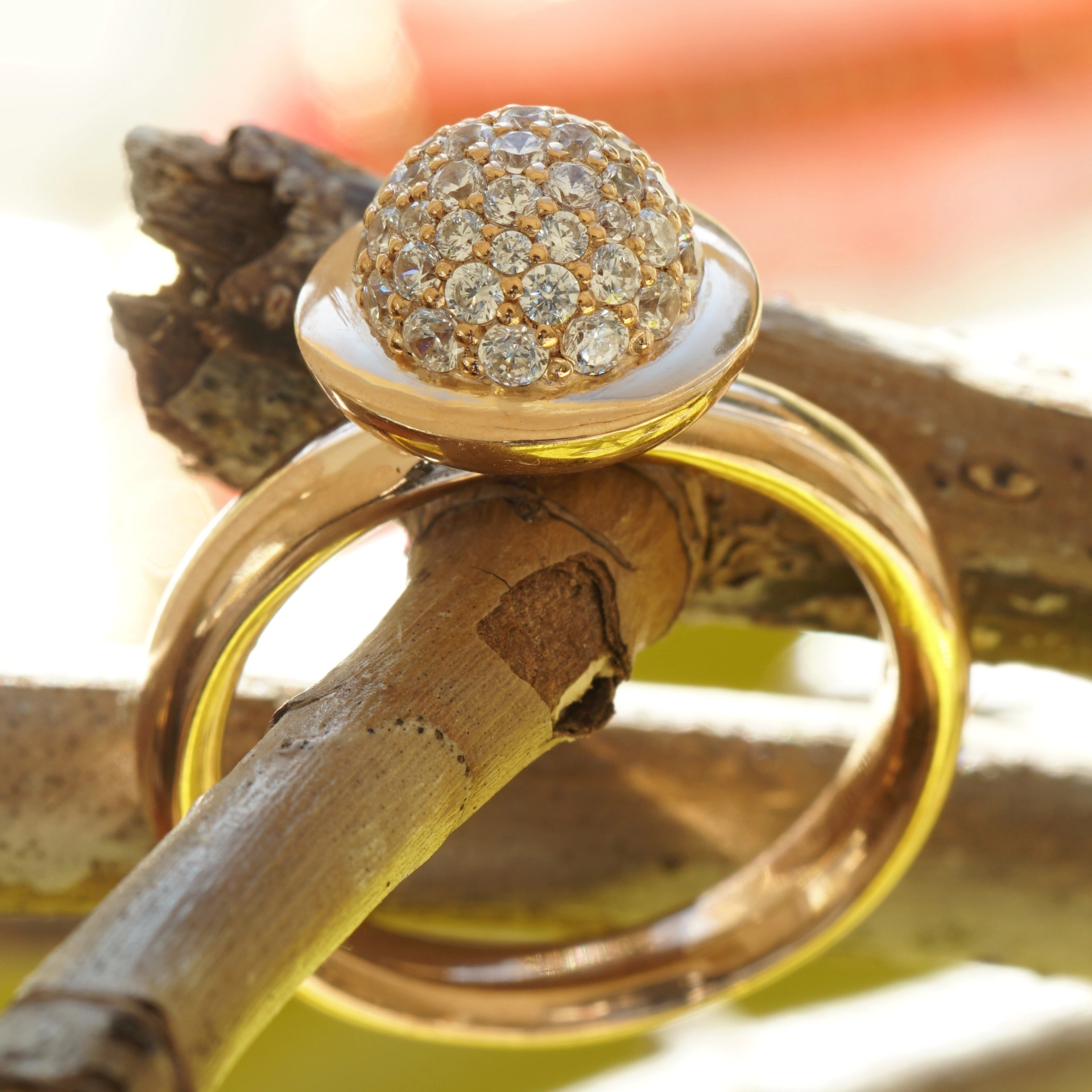 Chilango Ring Circonia White 925er Silber Pink Gold plated m. orig.Etiu