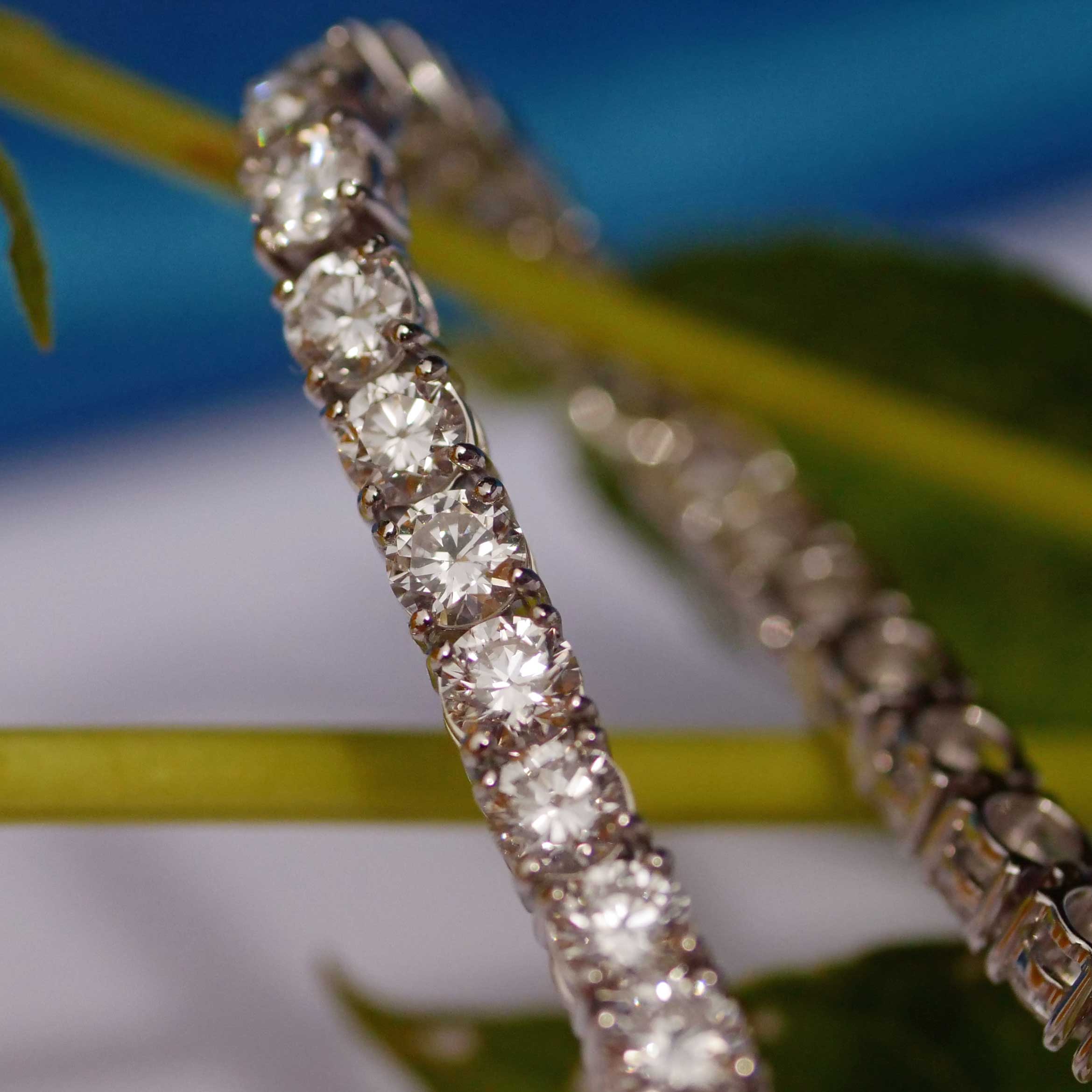 Brillant Tennis Armband total 5.62 ct TW VS Labor Diamanten in 585er Weissgold.... für ein Bruchteil des Naturdiamant Preises   Kopie