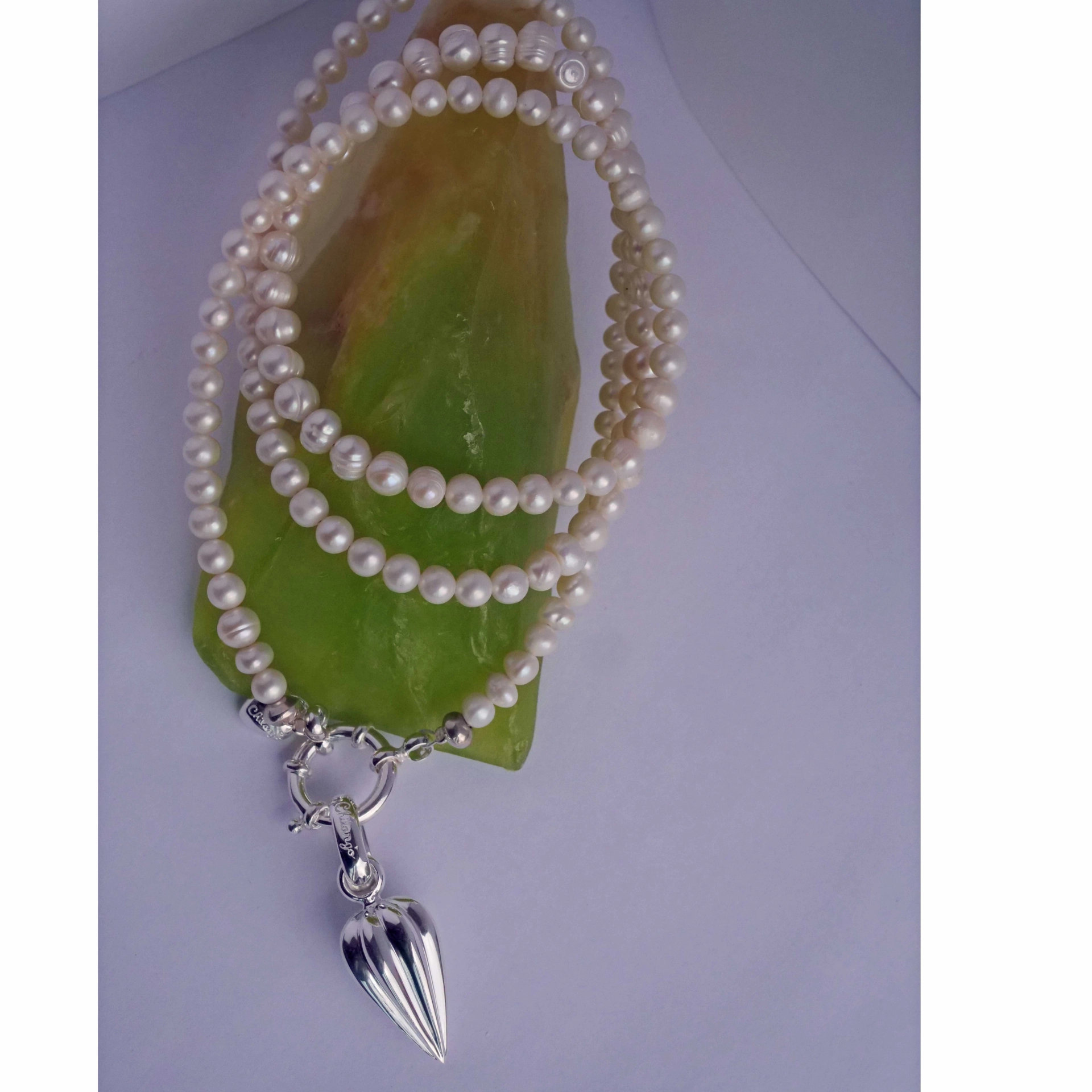 Neu eingetroffen!Chilango Perl Ketten in verschiedenen Variationen hier in weiss und 925er Silber