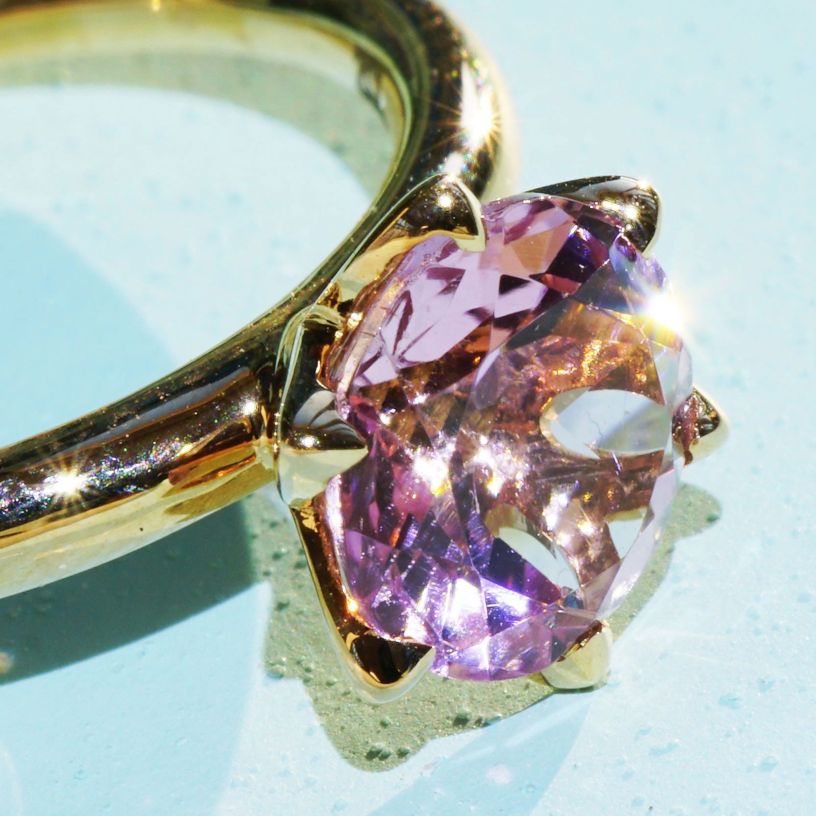 Bestseller Kombinationsring..pink Turmalin Ring in 750er Rosegold hergestellt in Valenza...toll mass