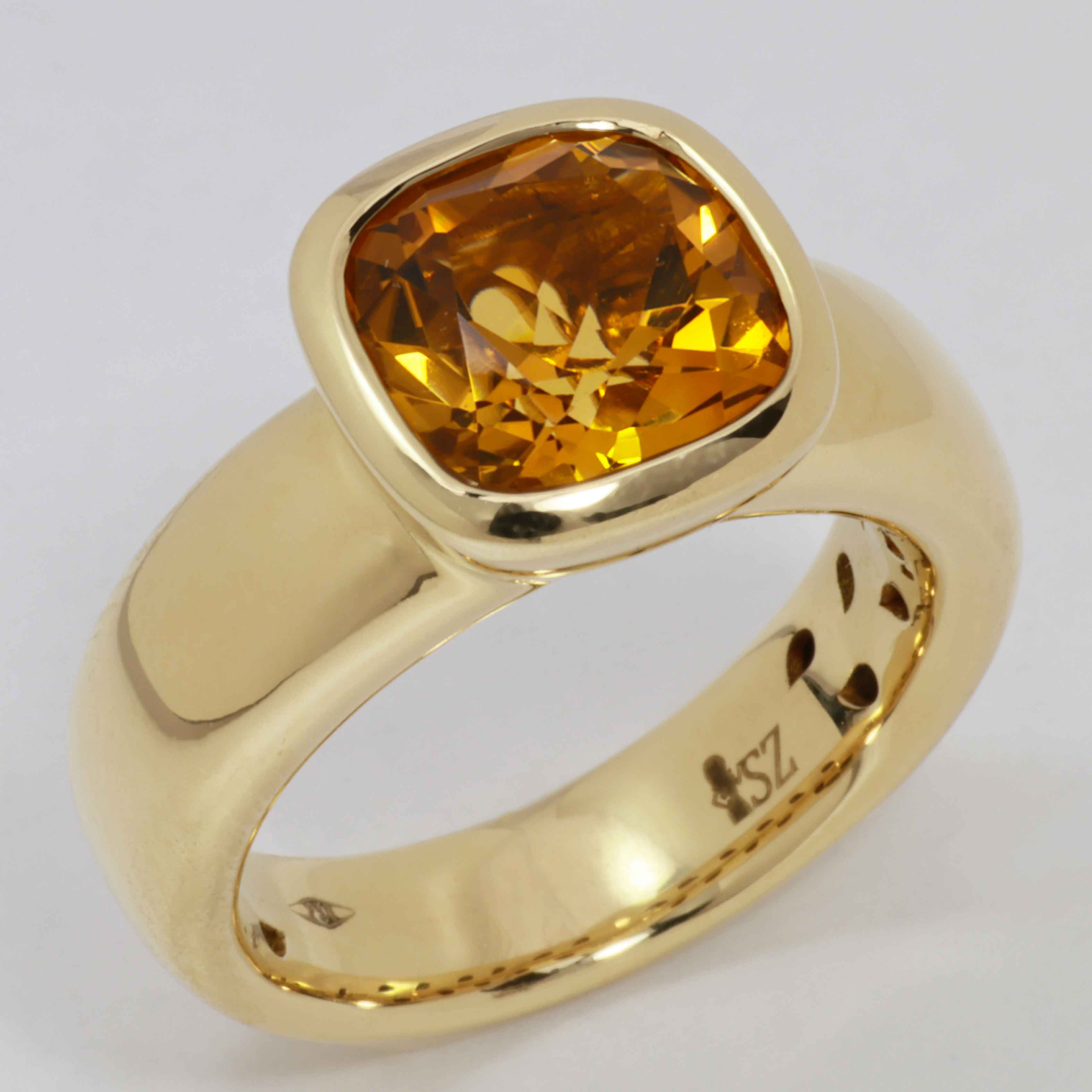 Citrin Ring 750er Gelbgold Valenza .....bella Italia....kleiner Kardinalring...so trendy 