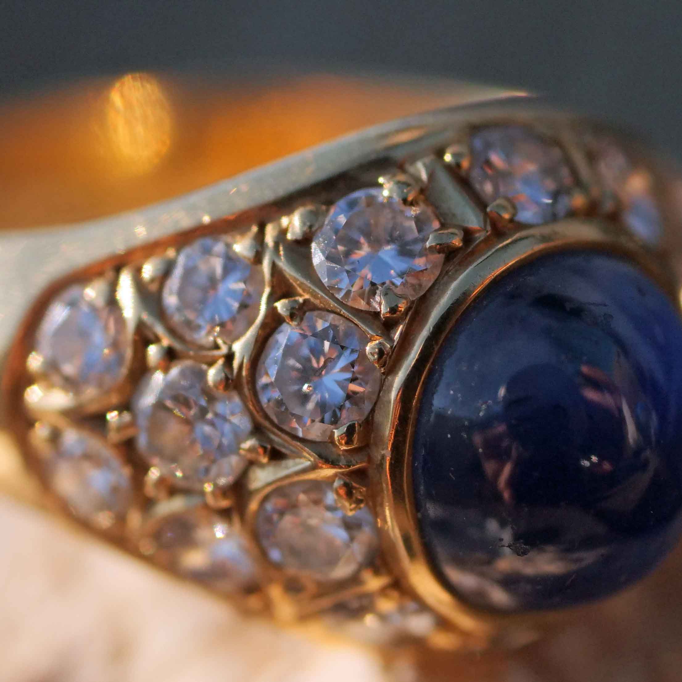 Saphir Brillant Ring 750er Gelbgold 1.44 ct TW-W VS-SI Material Gold 880.-Euro