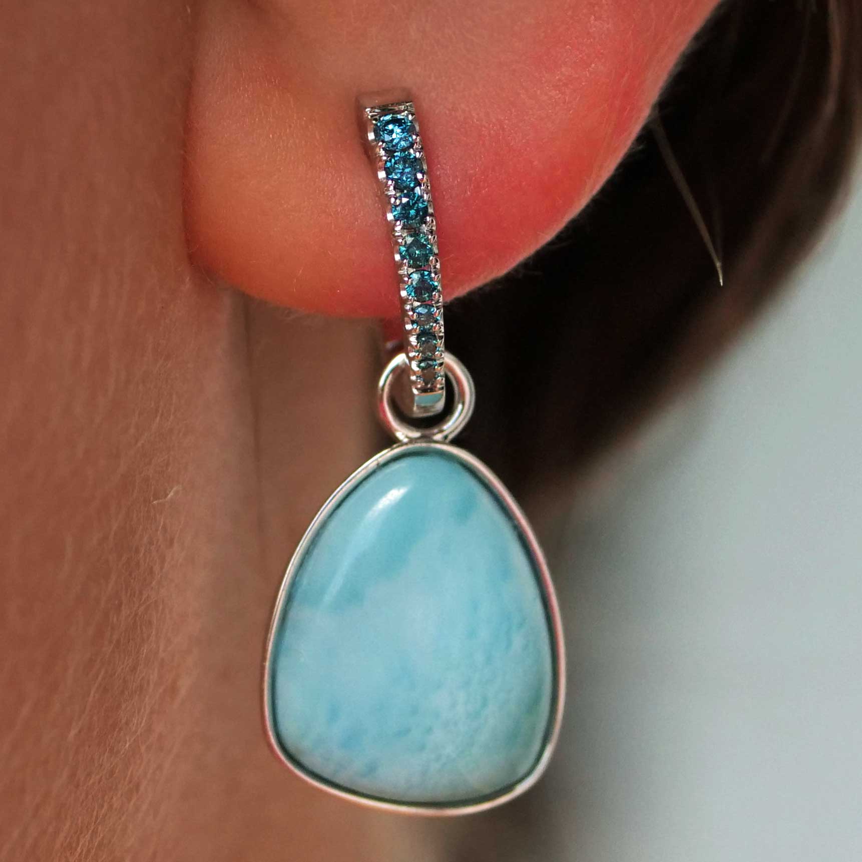 larimar brillant Ohrschmuck
