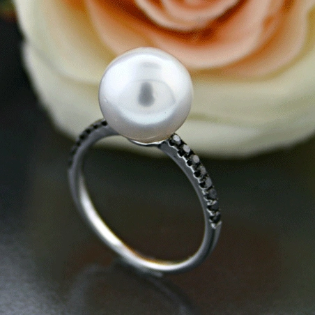 Südsee-Diamant-Ring, 750/-Weißgold