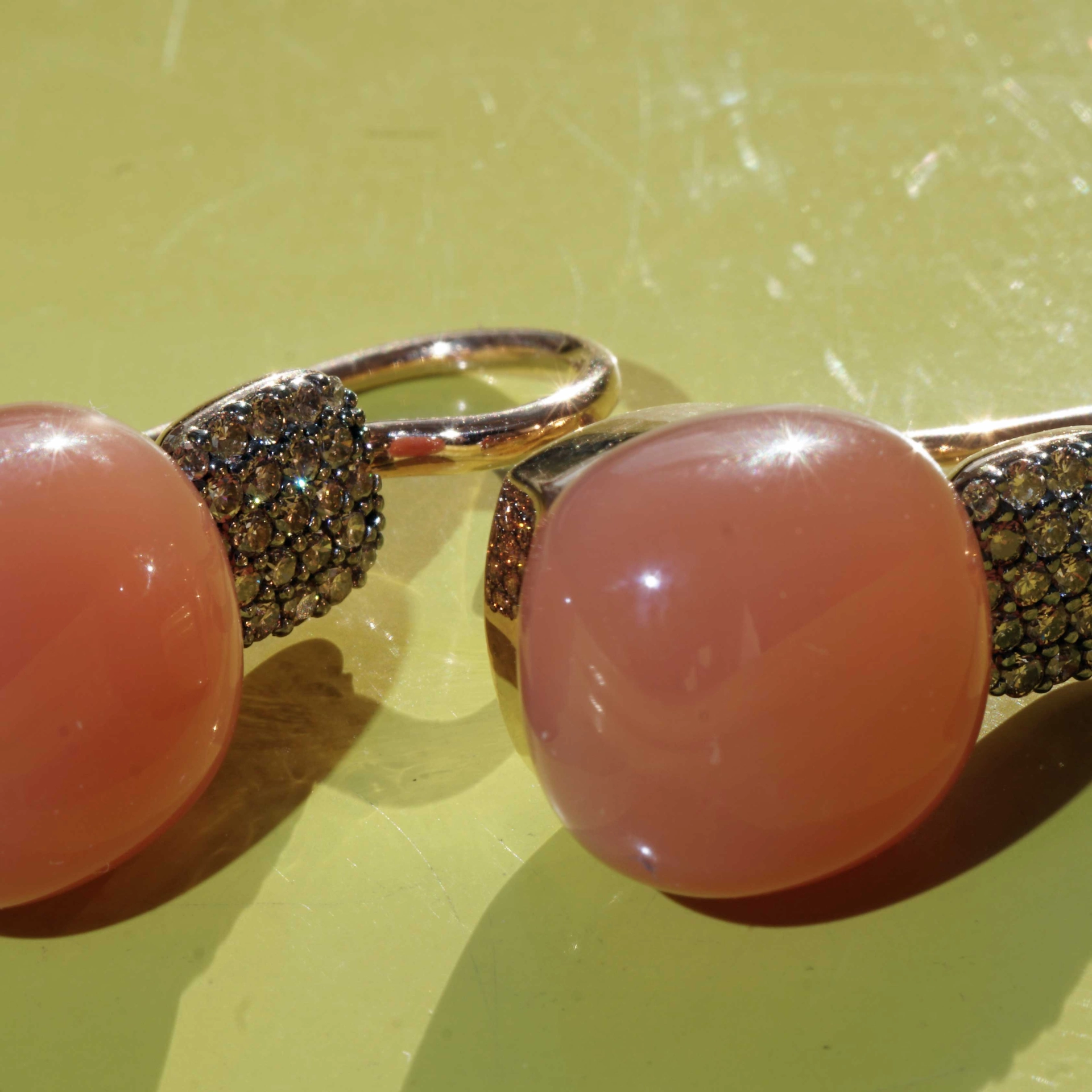 Mondstein Brillant Ohrhänger 750er Rosegold made in Italy...so hochwertig schön..14.17 ct