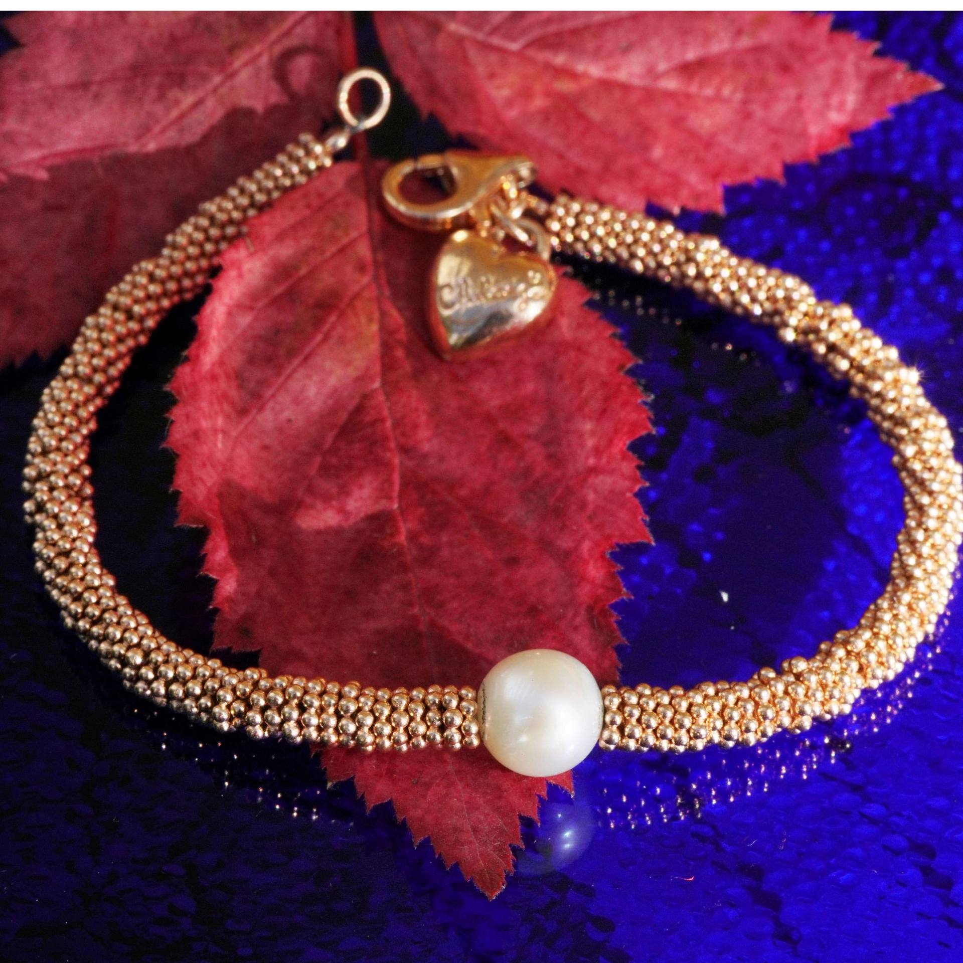 Original Chilango Armband Pearl 925er Silber pinkgoldplated Pearl white