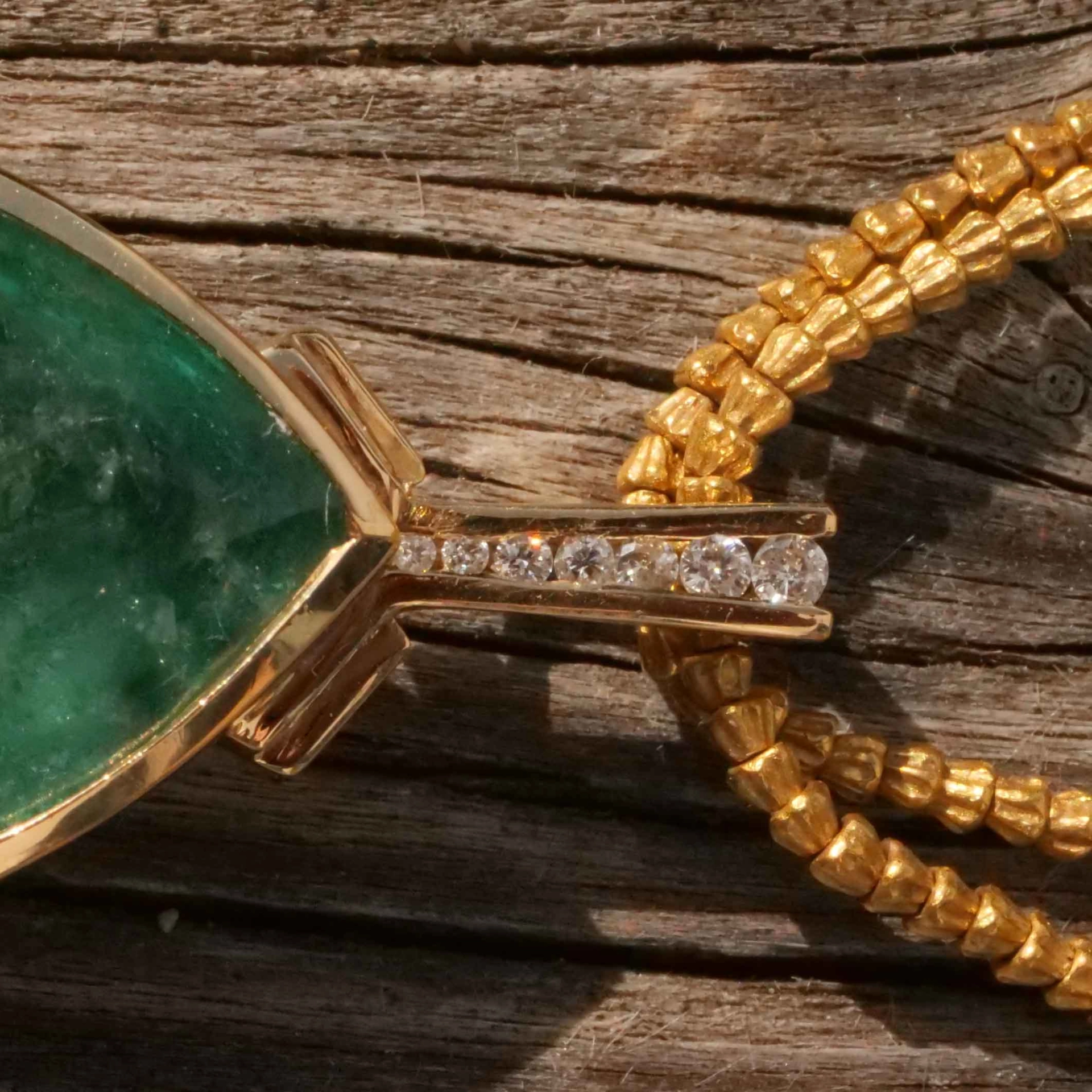 Smaragdtropfen Brillant Anhänger 585er Gelbgold 28 ct...Was für ein Hingucker