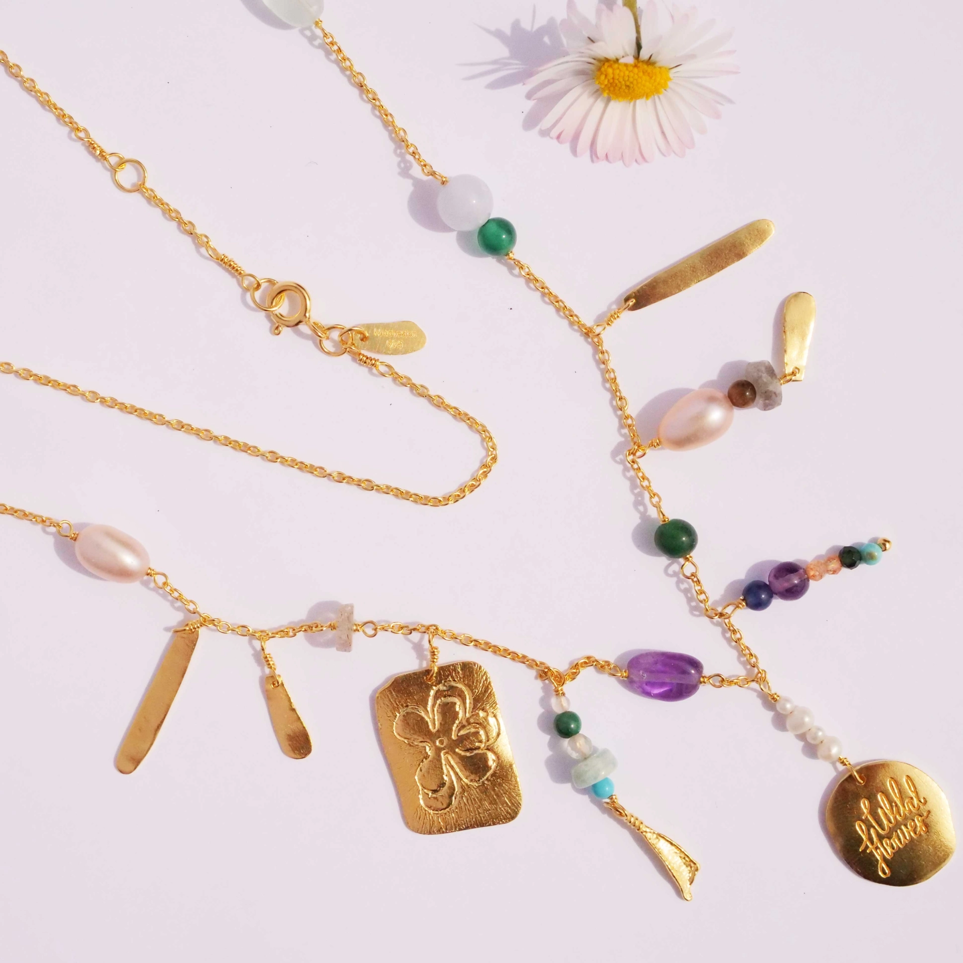 Collier Celia 925er Silber vergoldet Wild Flowers at Heart designed by Maanesten Dänemark-