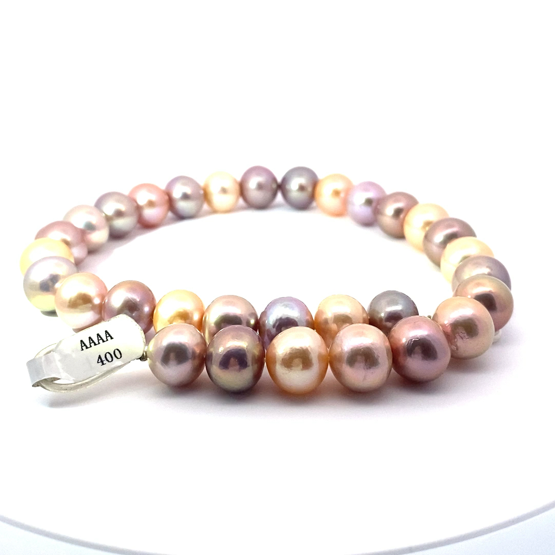 Ming Perlen Strang 8 bis 14 mm in Potato Formen 45 cm lang Multifarben toller Lüster AAAA