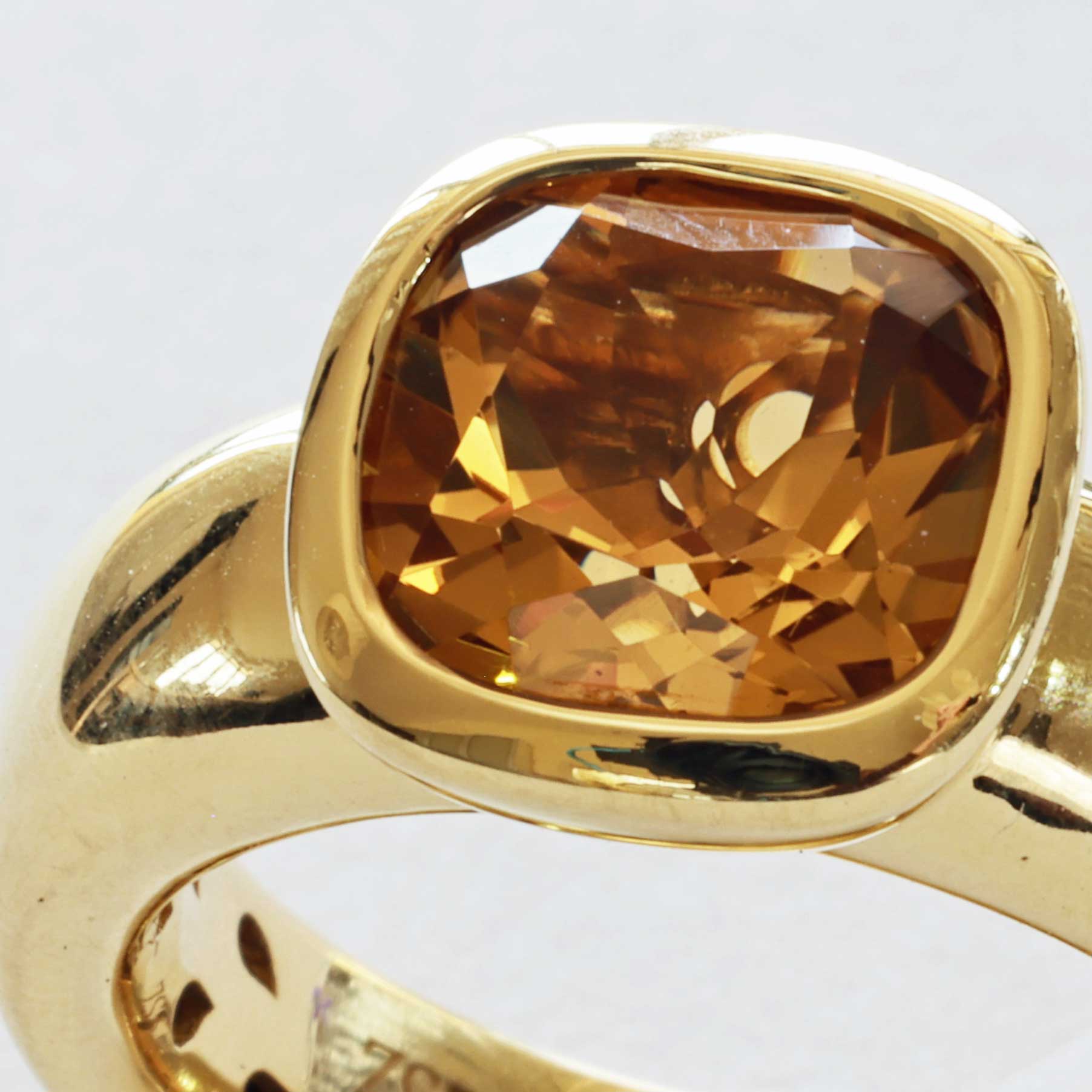 Citrin Ring 750er Gelbgold Valenza .....bella Italia....kleiner Kardinalring...so trendy 