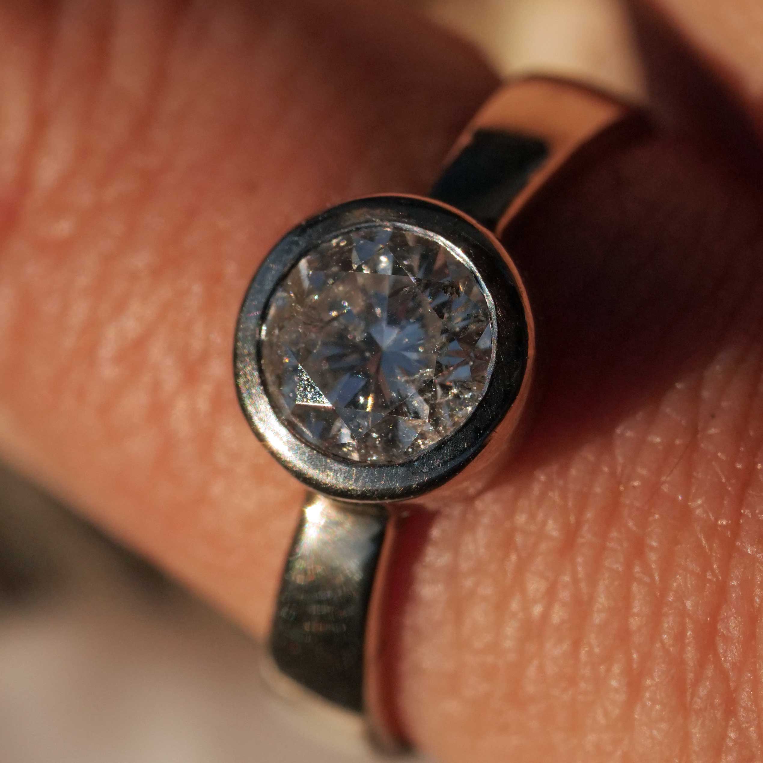 Brillant Ring 0.80 ct 585er Weissgold Weiss P2 im Übergangsschliff mit toller Brillanz