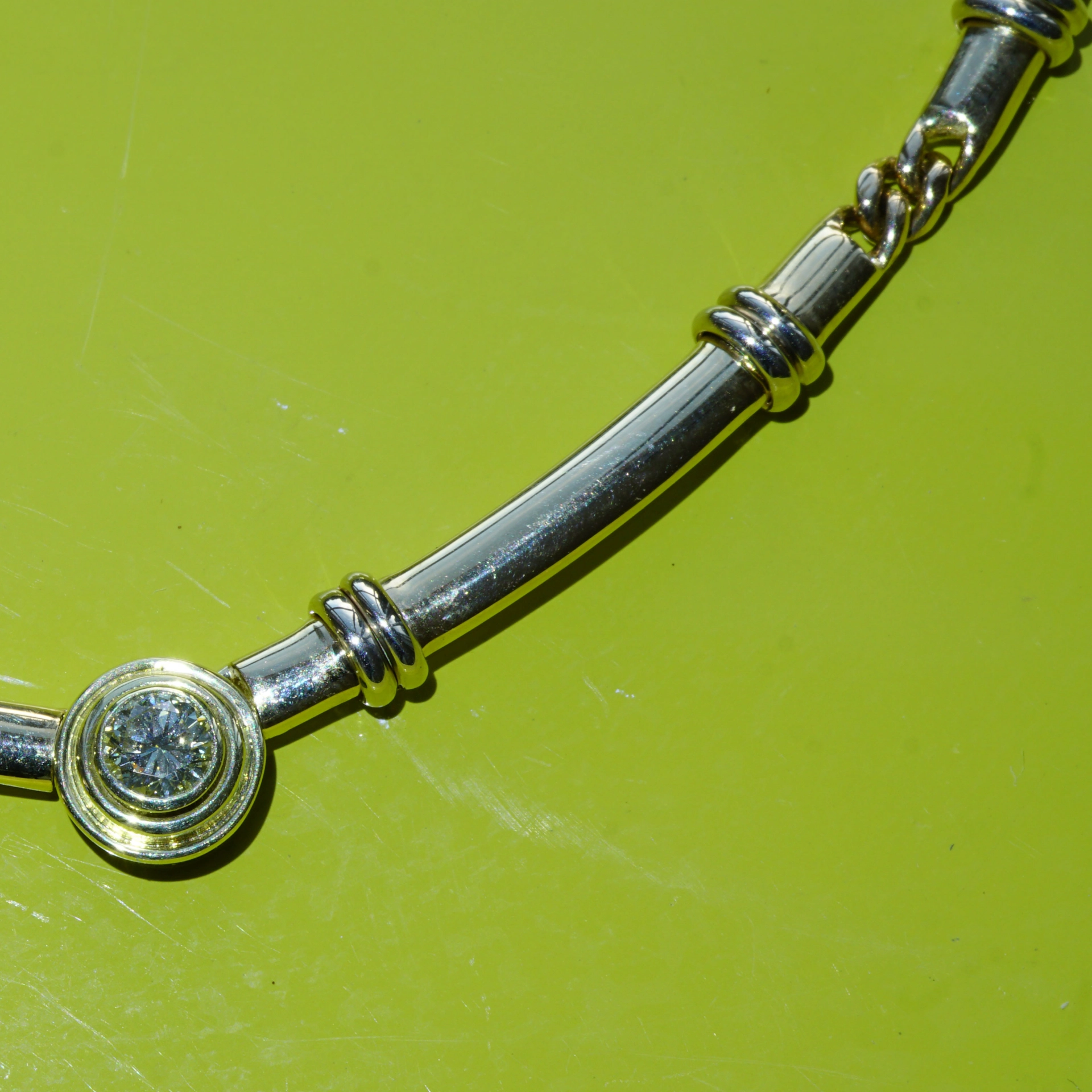 Brillant Collier 585er Gelbgold 0.42 ct 24 Gramm Lupenrein Farbe M..ein gutes Spaß Investment