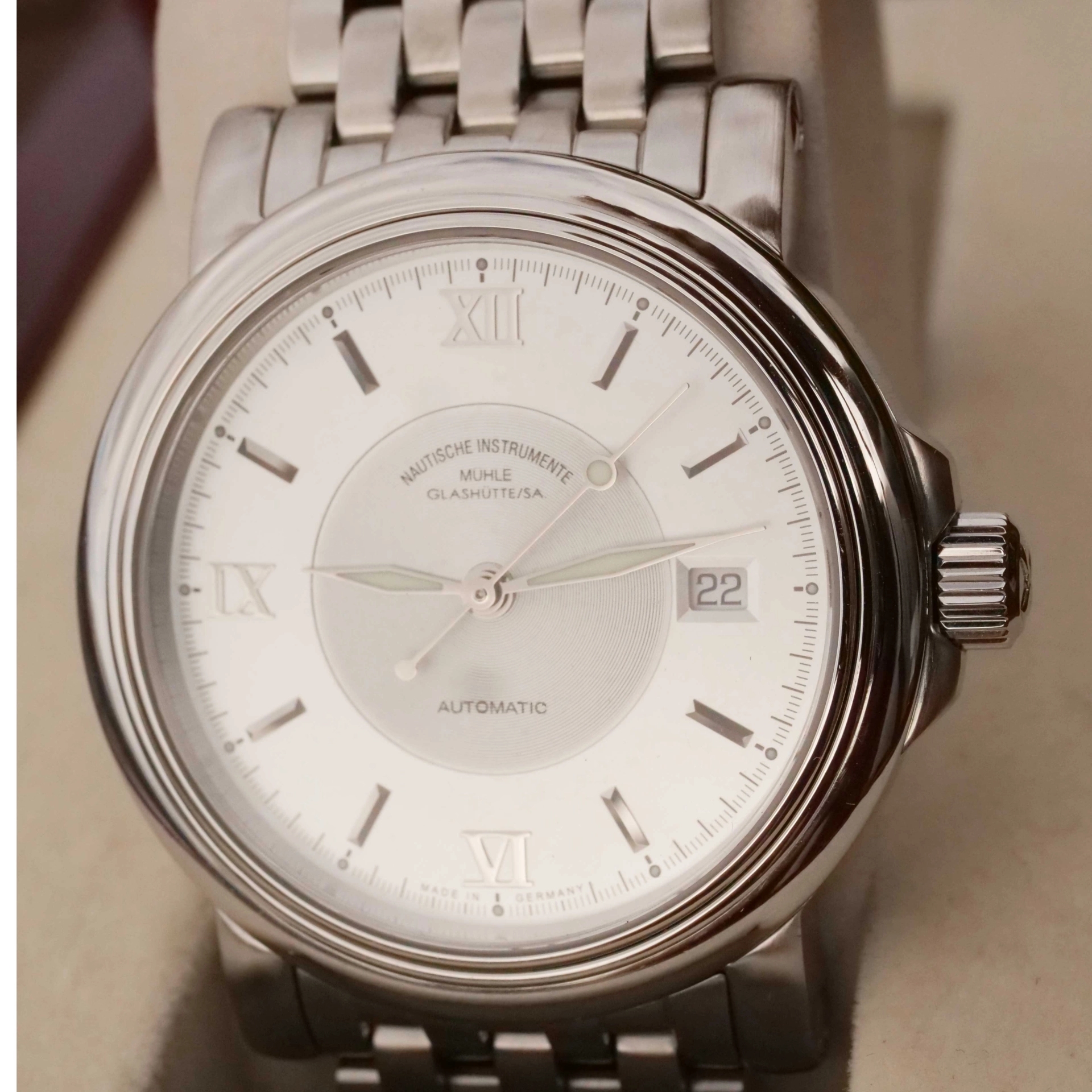 Mühle Glashütte Mercurius Herrenuhr Ref. M1-24-25-600 komplett überholt 9/24