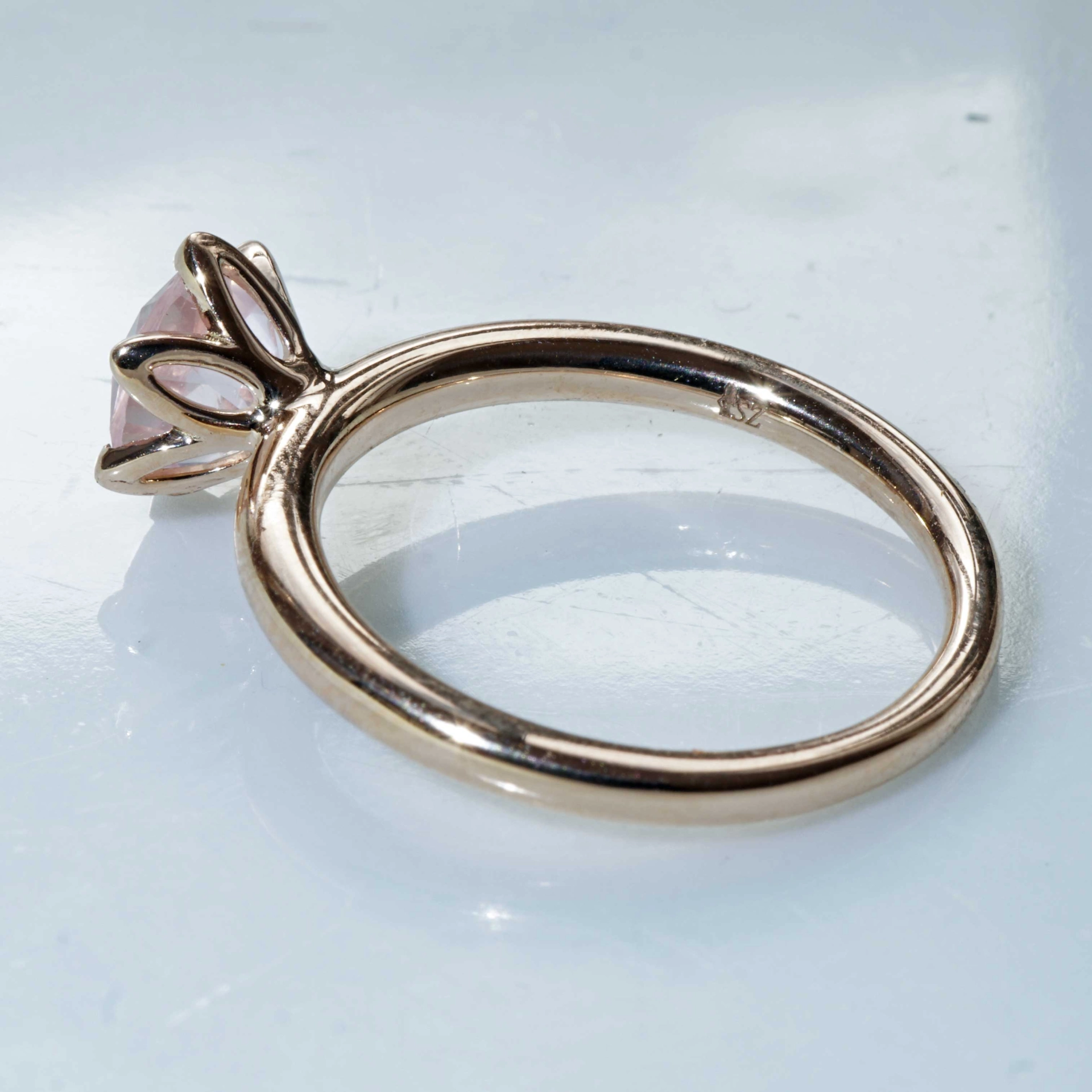 Bestseller Kombinationsring..Rosenquarz Ring in 750er Rosegold hergestellt in Valenza...toll massiv