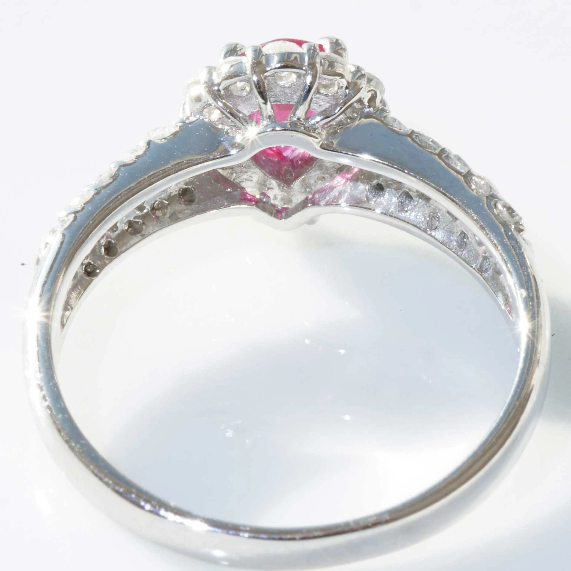 Rubin Brillant Ring 900er Platin 0.51 0.52  ct...Amore Klassiker...brennend rot die Liebe