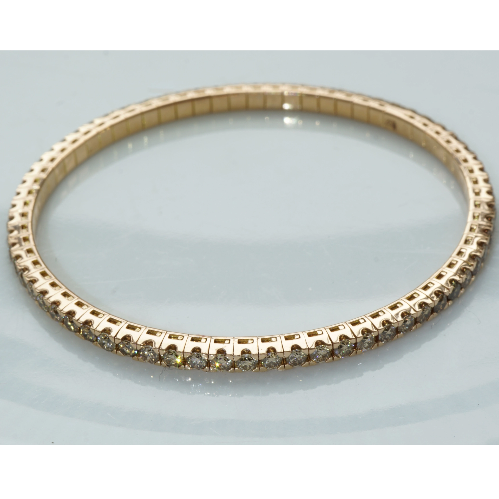 Flexi Brillant Armband 750er Rosegold 3.79 ct Exclusiv Edition Valenza feines Hellbraun VS