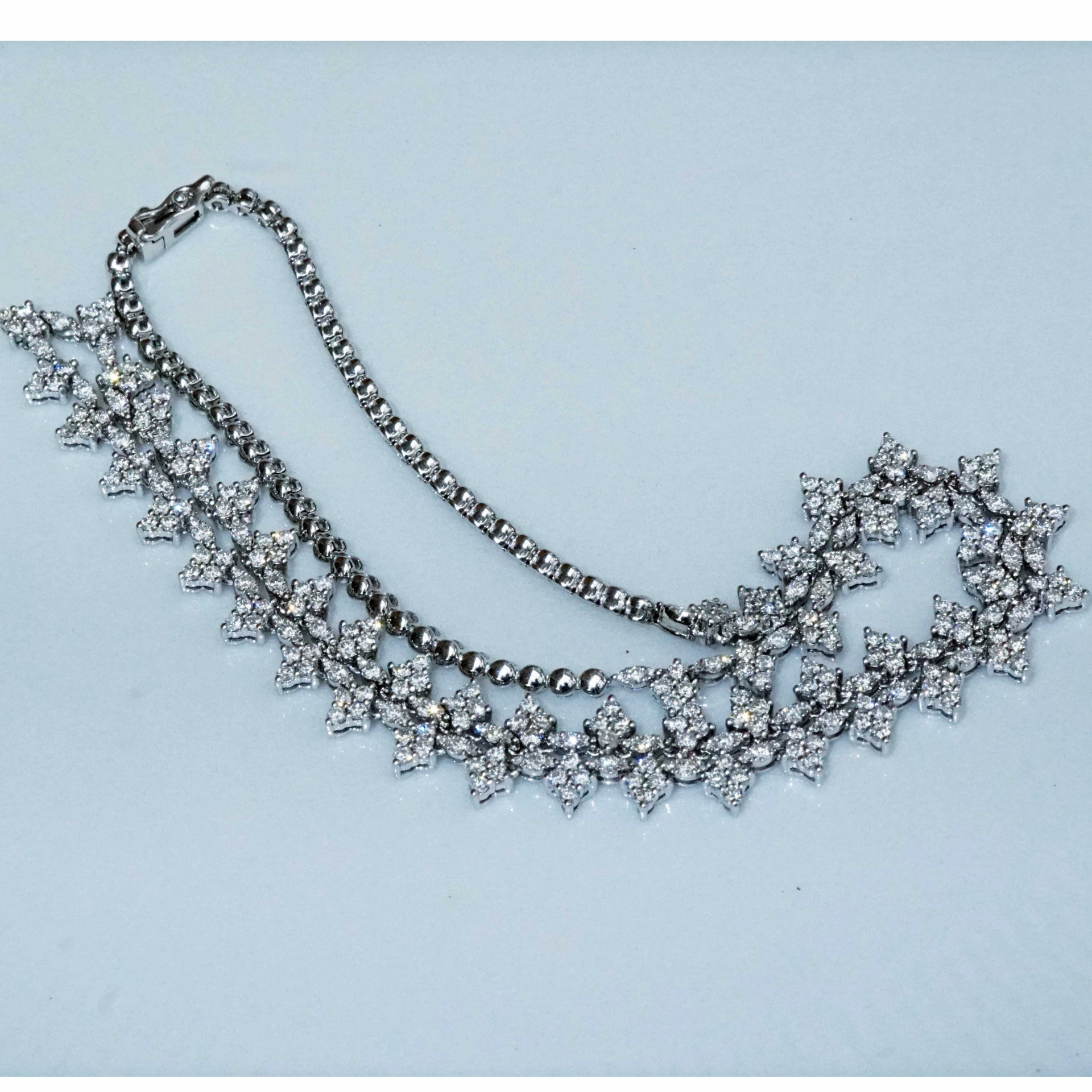 Brillant Collier 4.20 ct 750er Weissgold 360 Vollschliff Brillanten ergeben ein Prachtcollier