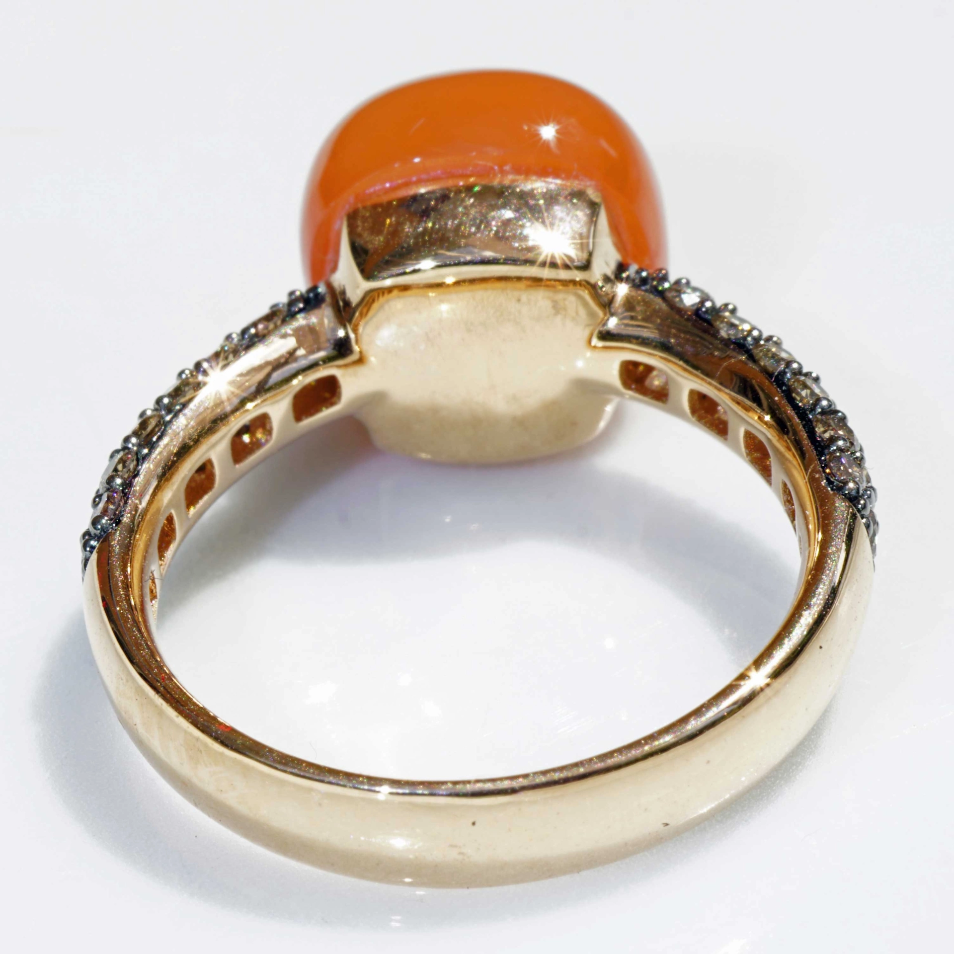 Mondstein Brillant Ring 750er Rosegold 7.30 ct 0.68 ct..elegante Winter Farben..liquid Impressions..