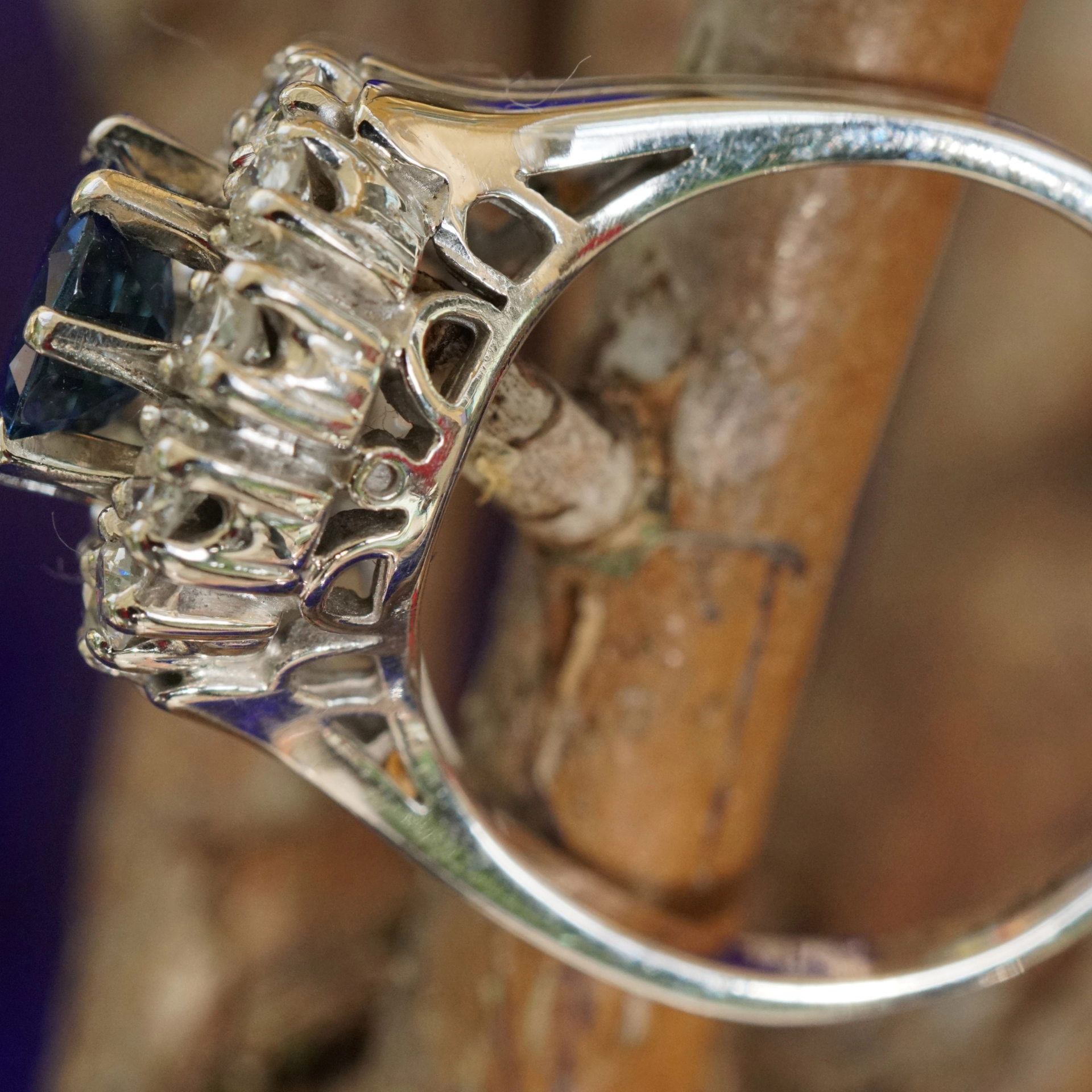 Brillant Saphir Ring 1.00 ct W SI-P1 585er Weissgold aus Nachlassverwertung-