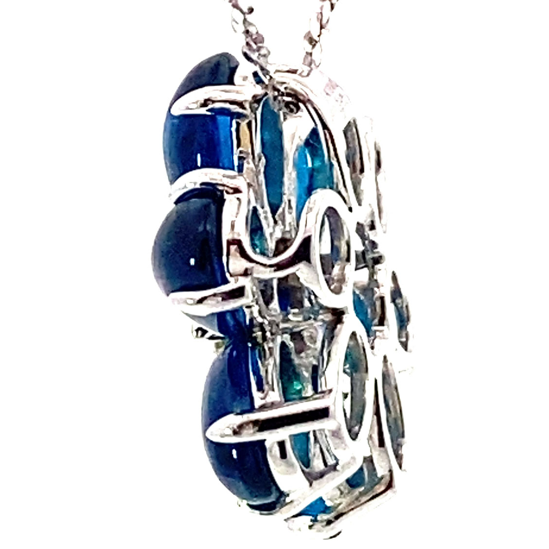 Apatit Brillant Anhänger mit Kette in 750er Weissgold...die Spaß Farbe NEONBLAU total ca. 5.45 ct 