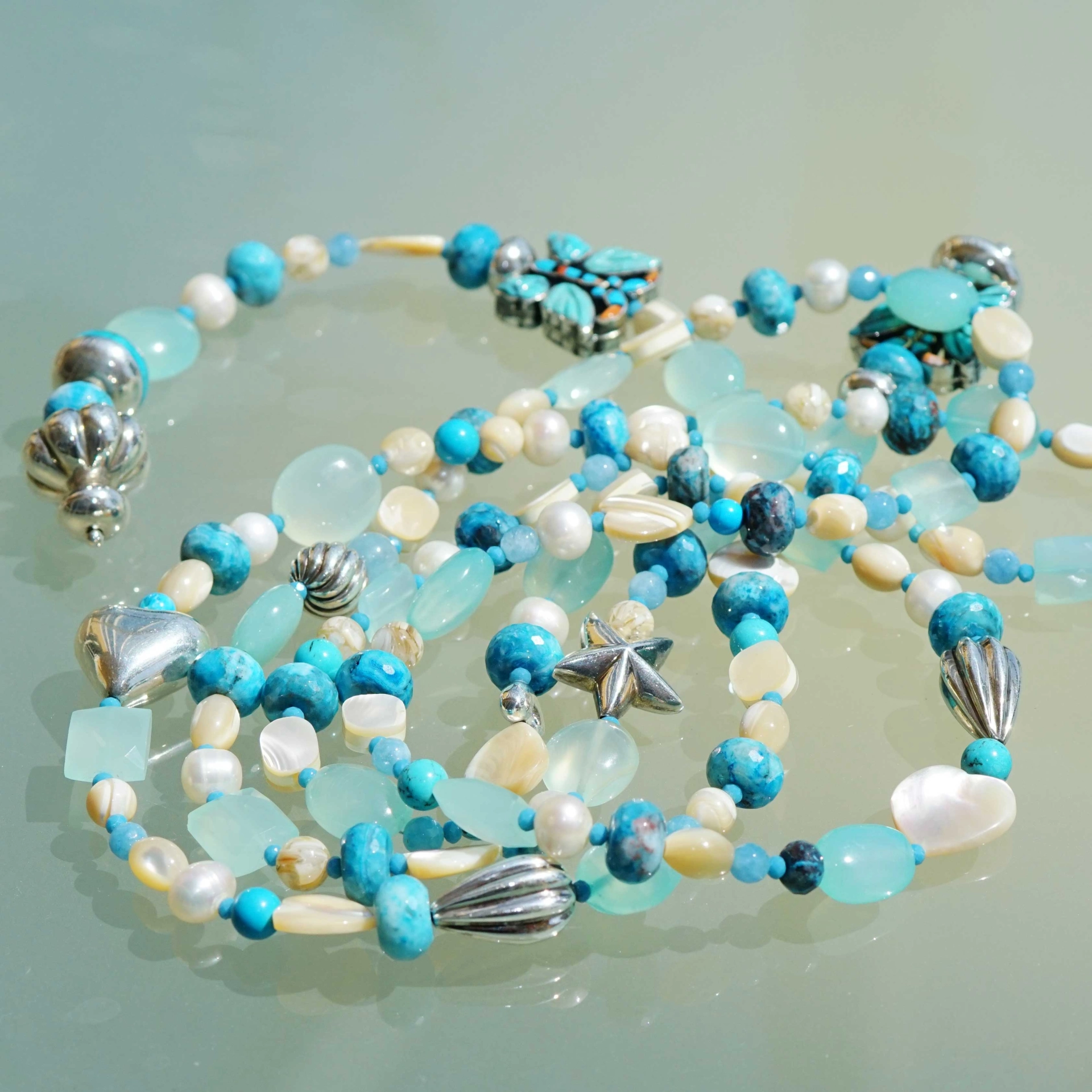 Chilango Kette Out of Nature Legends 925er Silber 185 cm  Papillon Turquoise Butterfly Sonderlänge