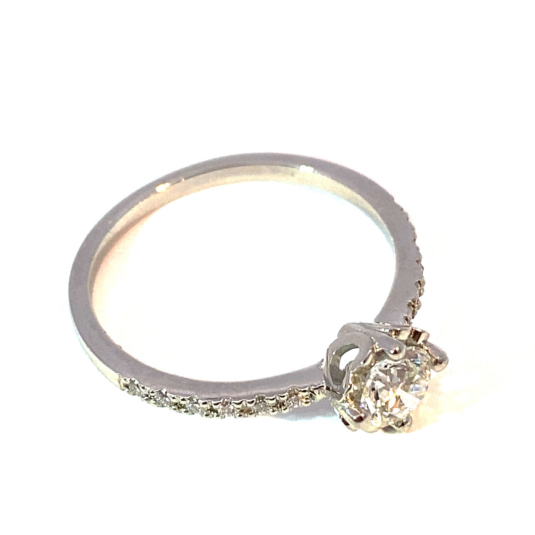 Brillant  Ring 0.59 ct G SI2 HALBKARÄTER von  Silhouette Bentner HRD Zertifikat 950er Platin  
