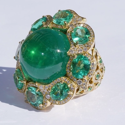 Smaragd Brillant Ring 45 ct High Class Schmuck! Gigantische Größe und Qualität