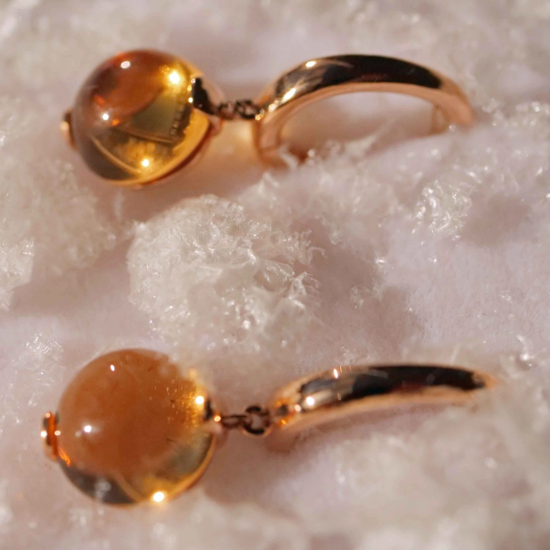 Elegante Citrin Creolen Ohrhänger 750er Gelbgold wunderhübsch made in Italy 5.71 ct