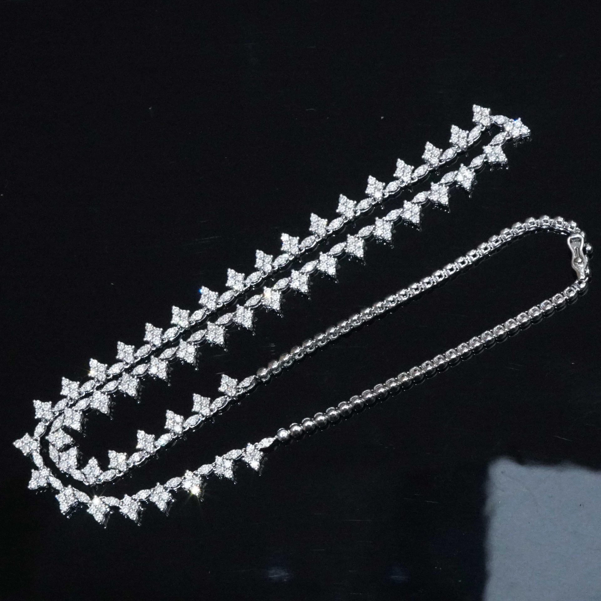 Brillant Collier 4.20 ct 750er Weissgold 360 Vollschliff Brillanten ergeben ein Prachtcollier