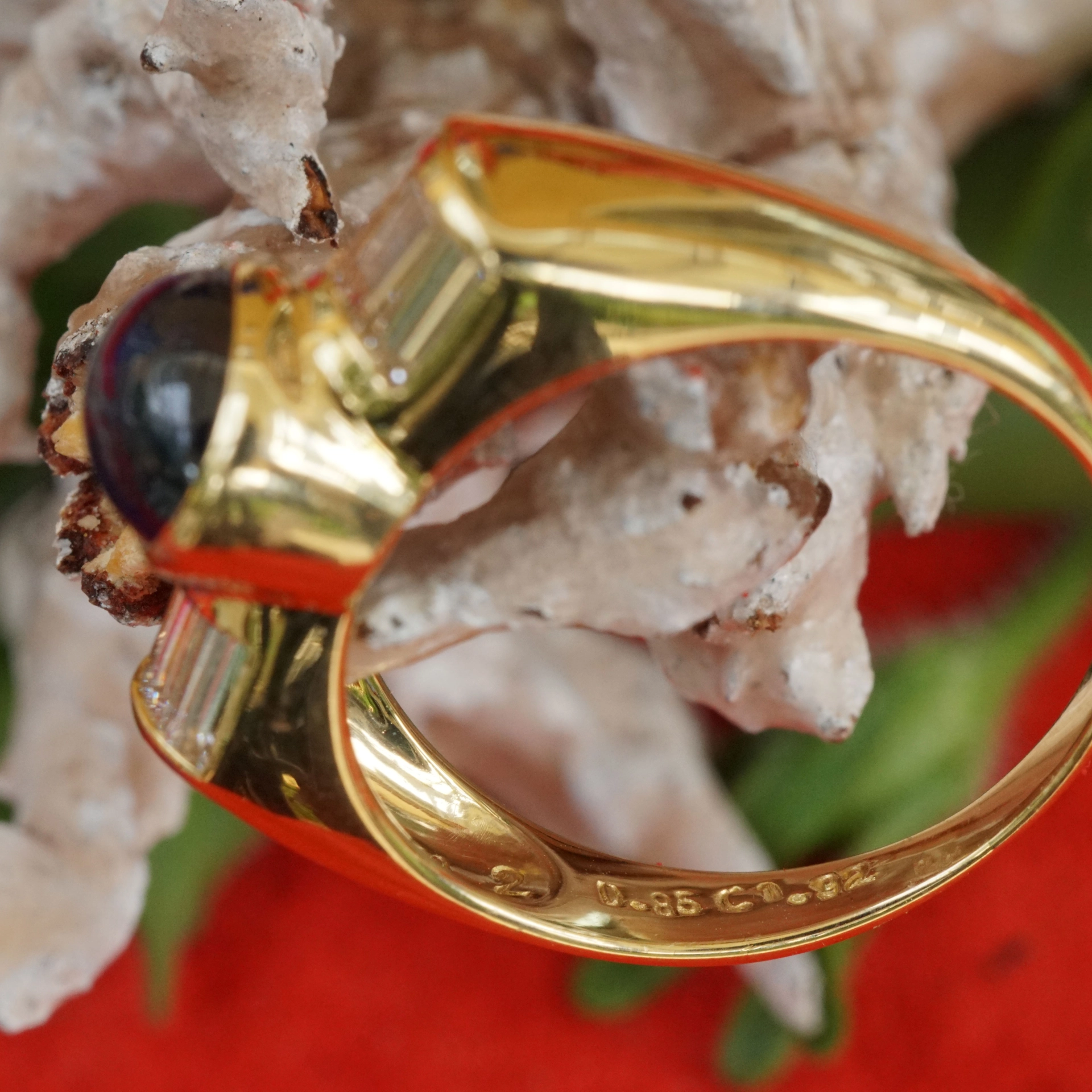 Saphir Diamant Ring hochwertig 750er Gelbgold Beste Edelsteinqualität!