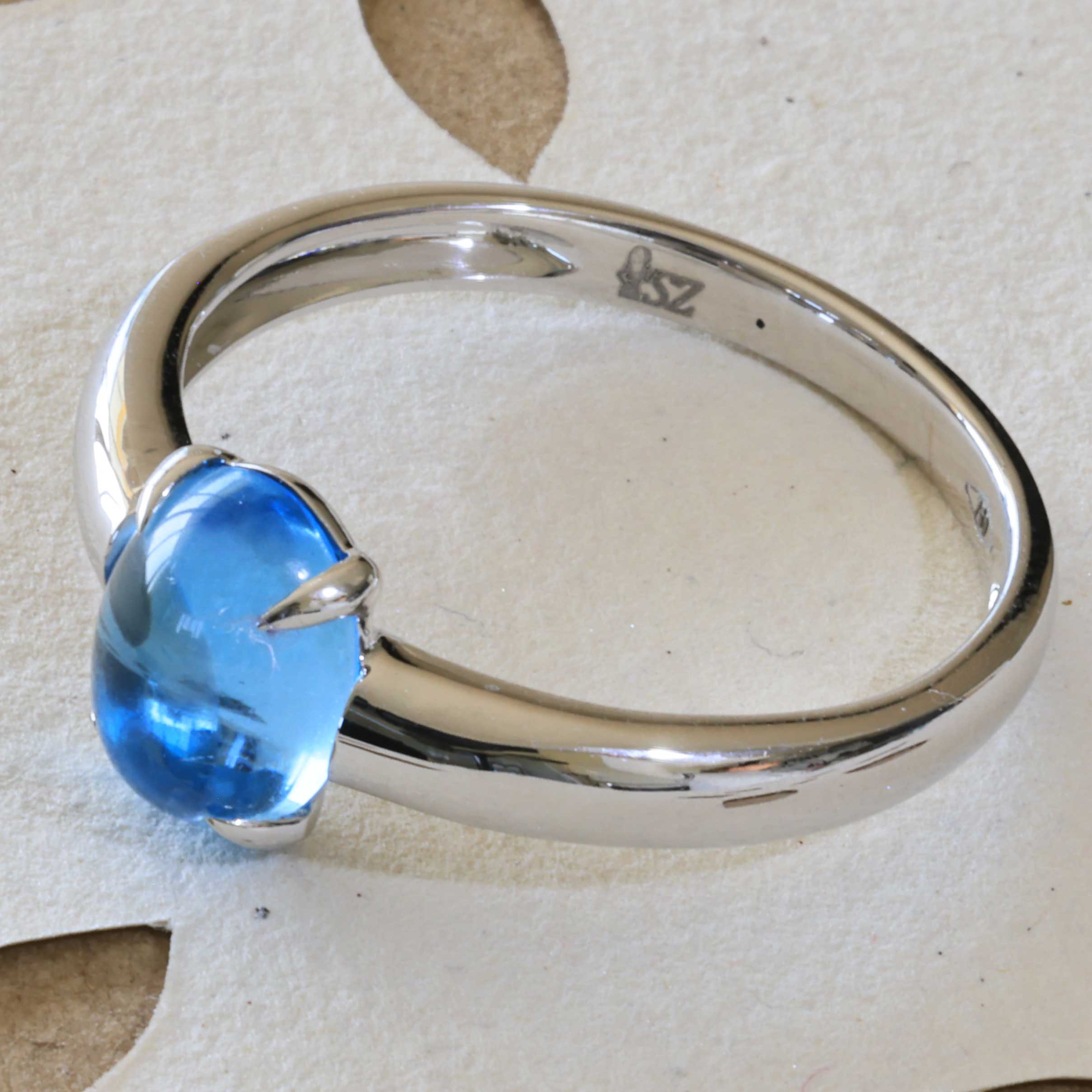 Blautopas Ring 750er Weissgold Ocean Blue....süsse Versuchung...made in Italy...hochwertig 