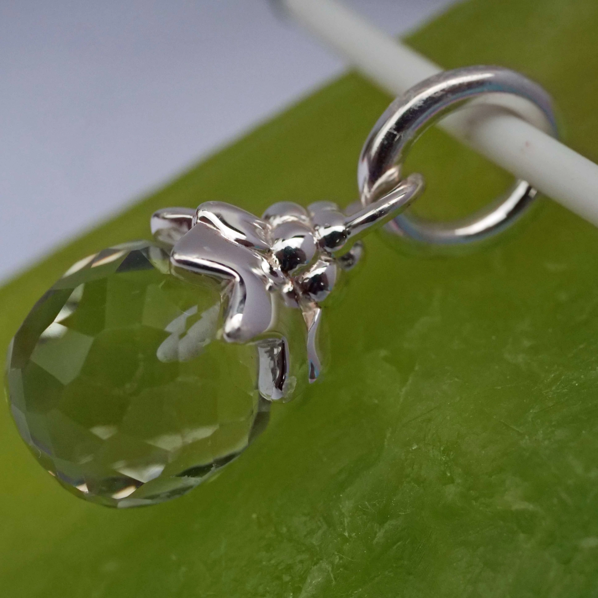 Original Chilango Amethyst grün Anhänger Tutenchamun Flower Drop 925er Silber toller Schliff