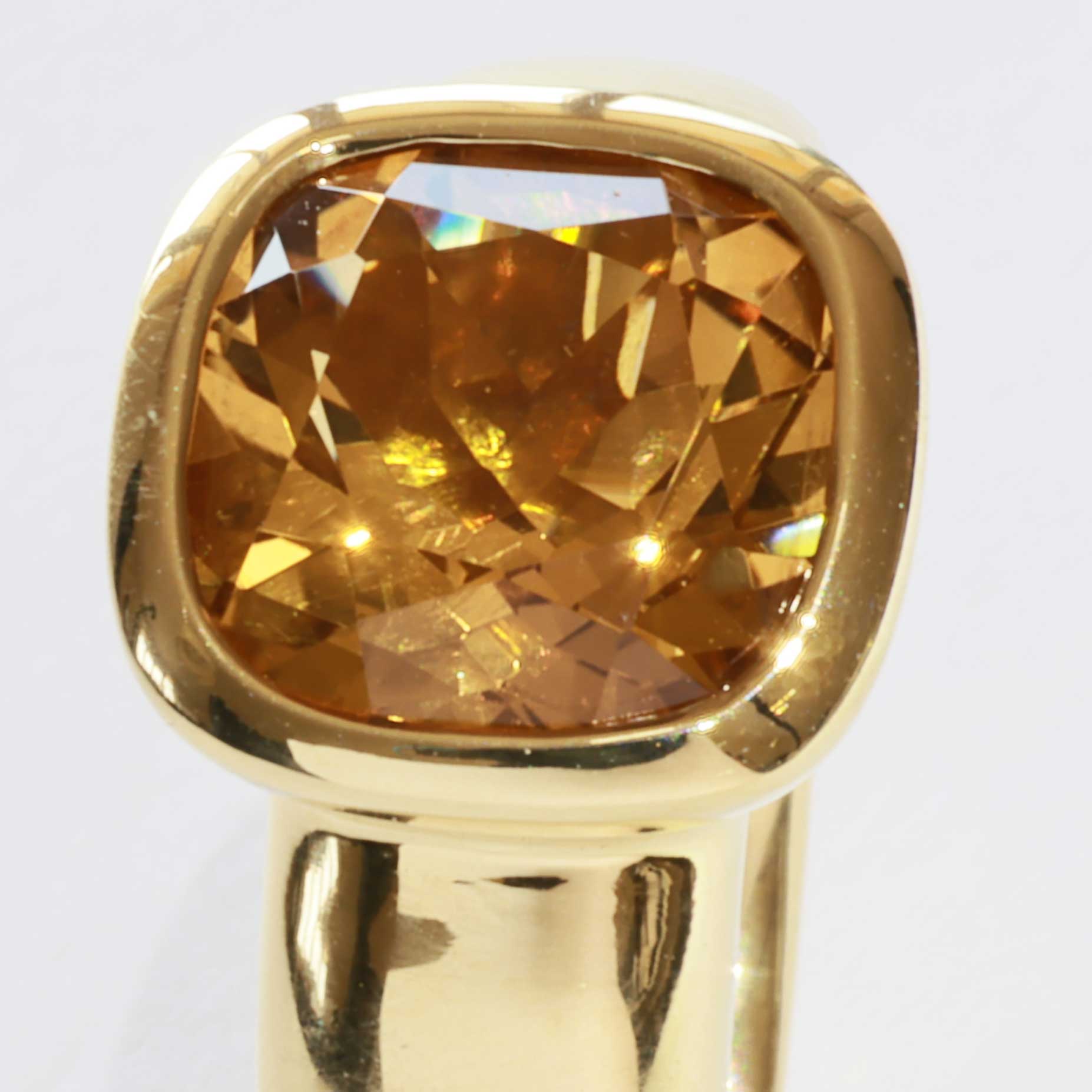 Citrin Ring 750er Gelbgold Valenza .....bella Italia....kleiner Kardinalring...so trendy 