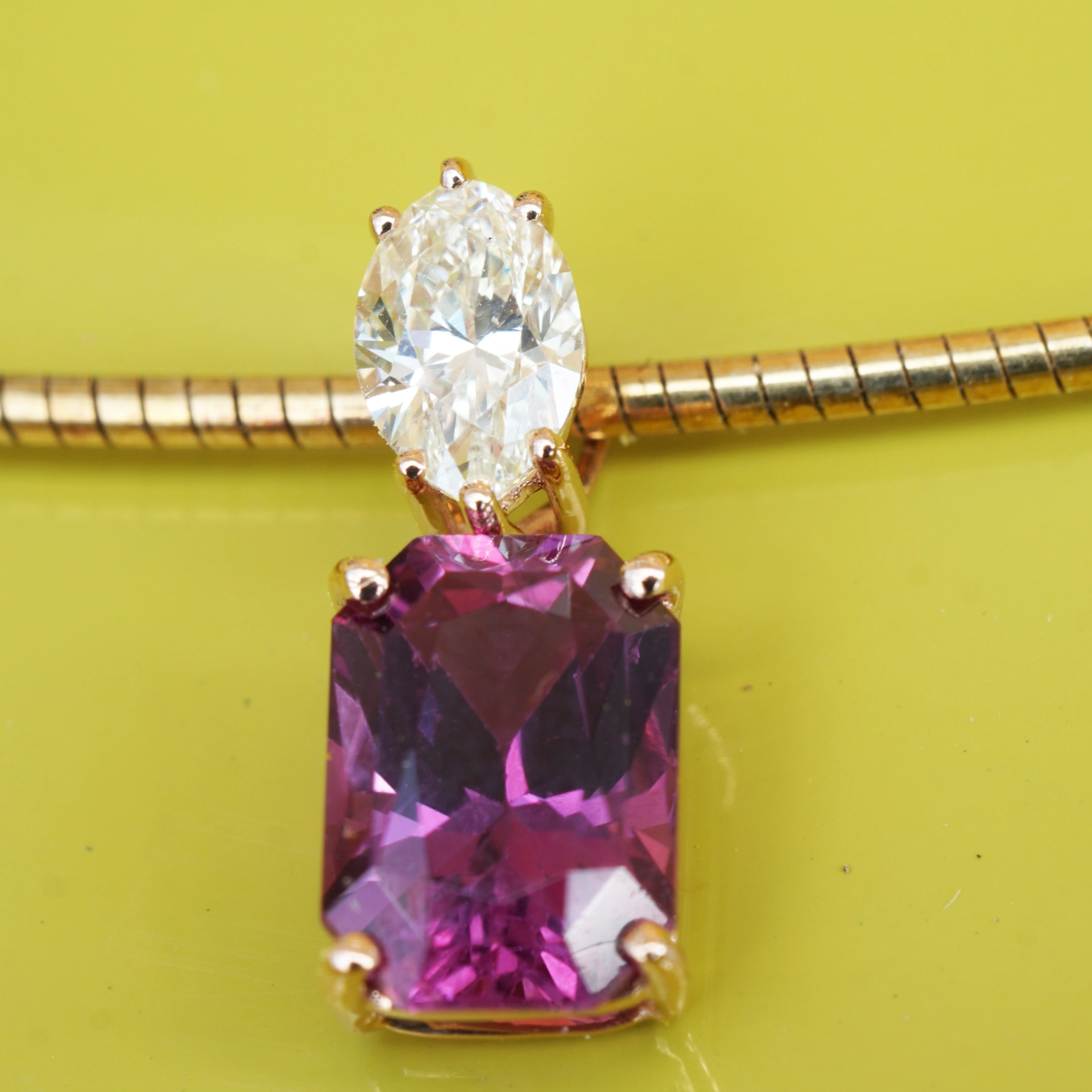 Pink Saphir Diamant Anhänger 1.28 ct 0.30 ct 750er Rosegold AAA+ so precious