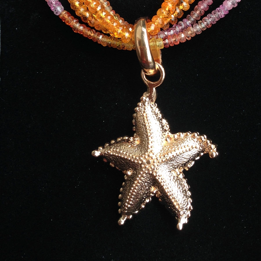 Myth Seastar Chilango Anhänger 925er Silber Pink Gold plated 62 x 38 mm