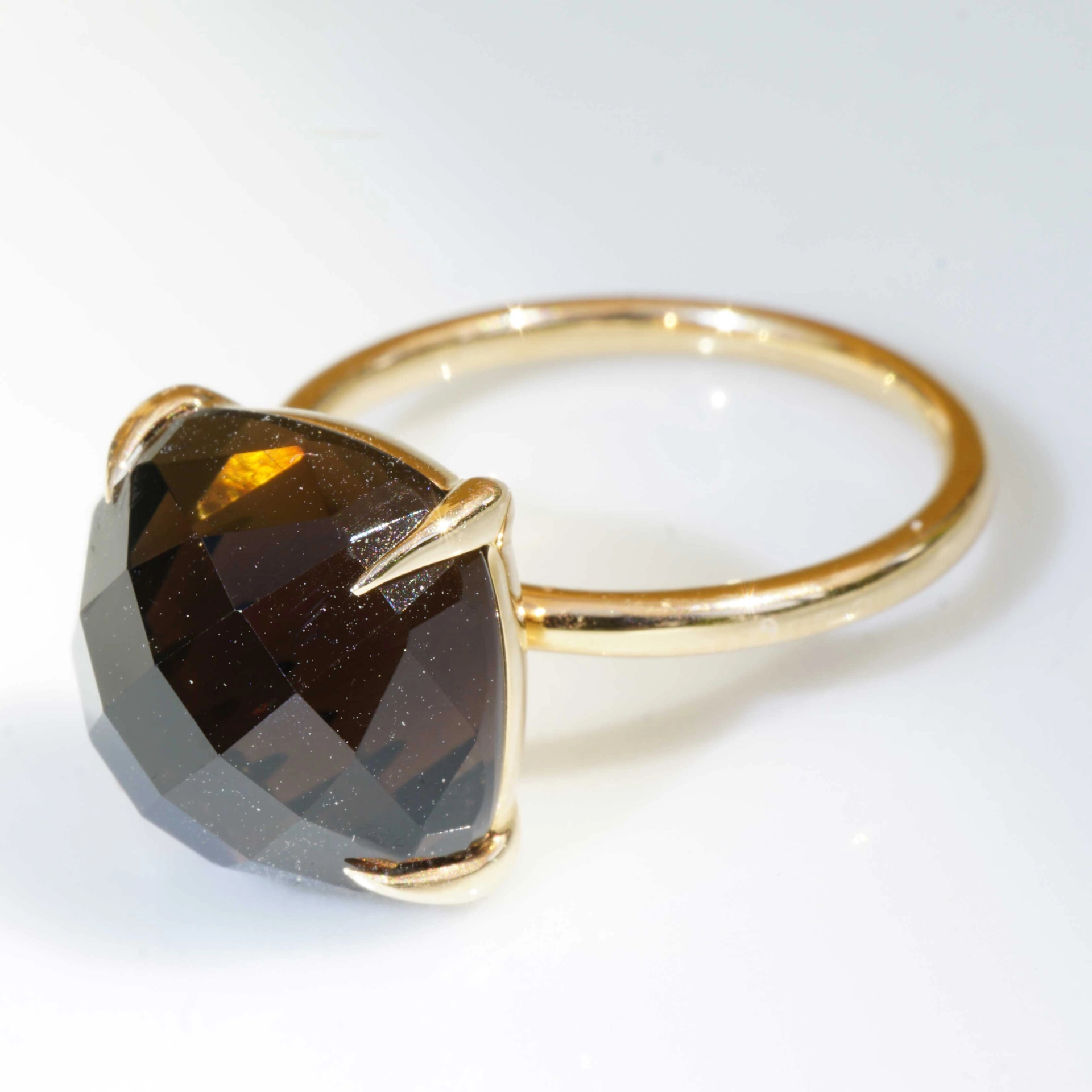 Rauchquarz Ring 750er Rosegold made in Valenza... für einen lässigen Schmuckstil