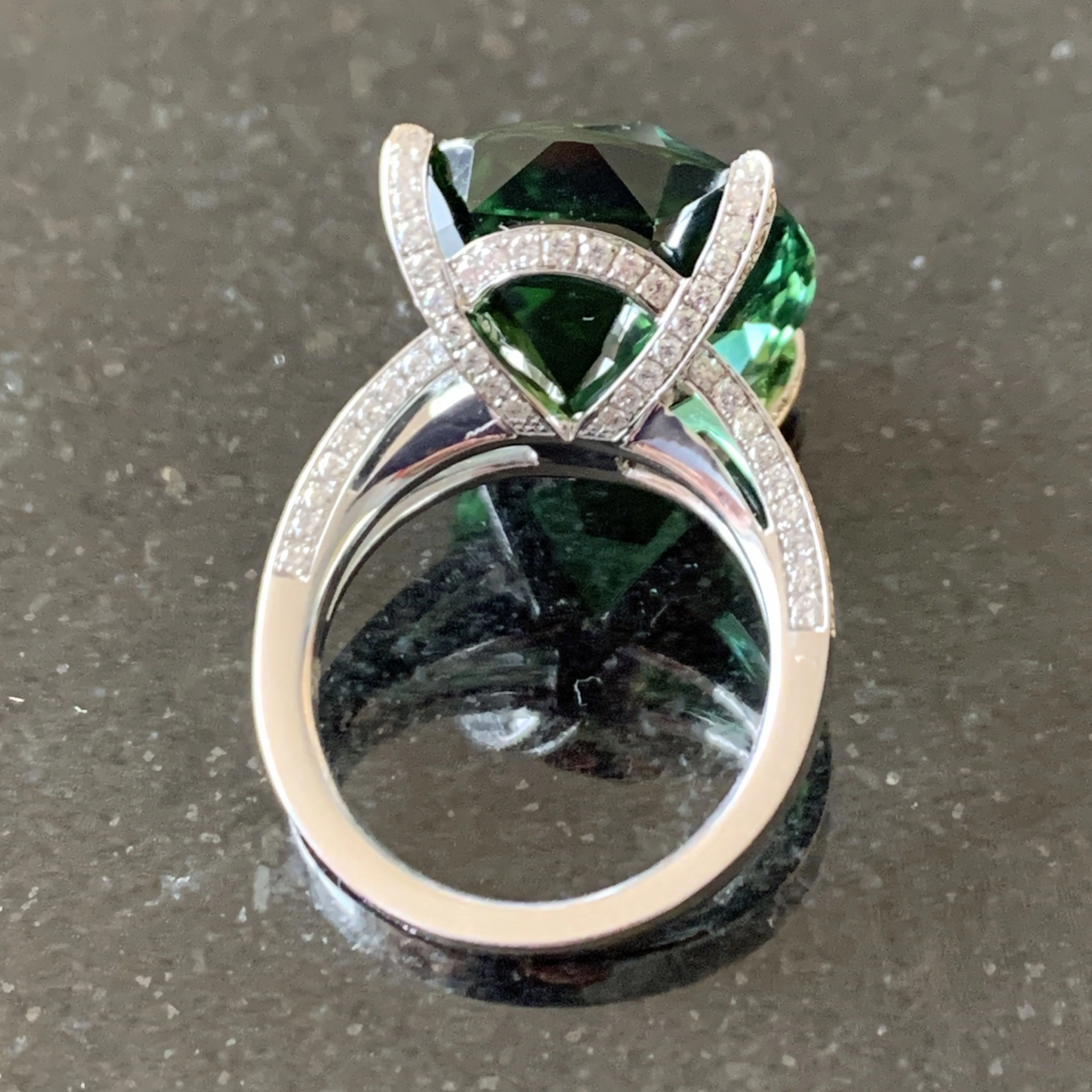 Turmalin Brillant Ring 23 ct 1.10 ct 750er Weissgold Afghanistan unbehandelt..ein Held Deiner Träume