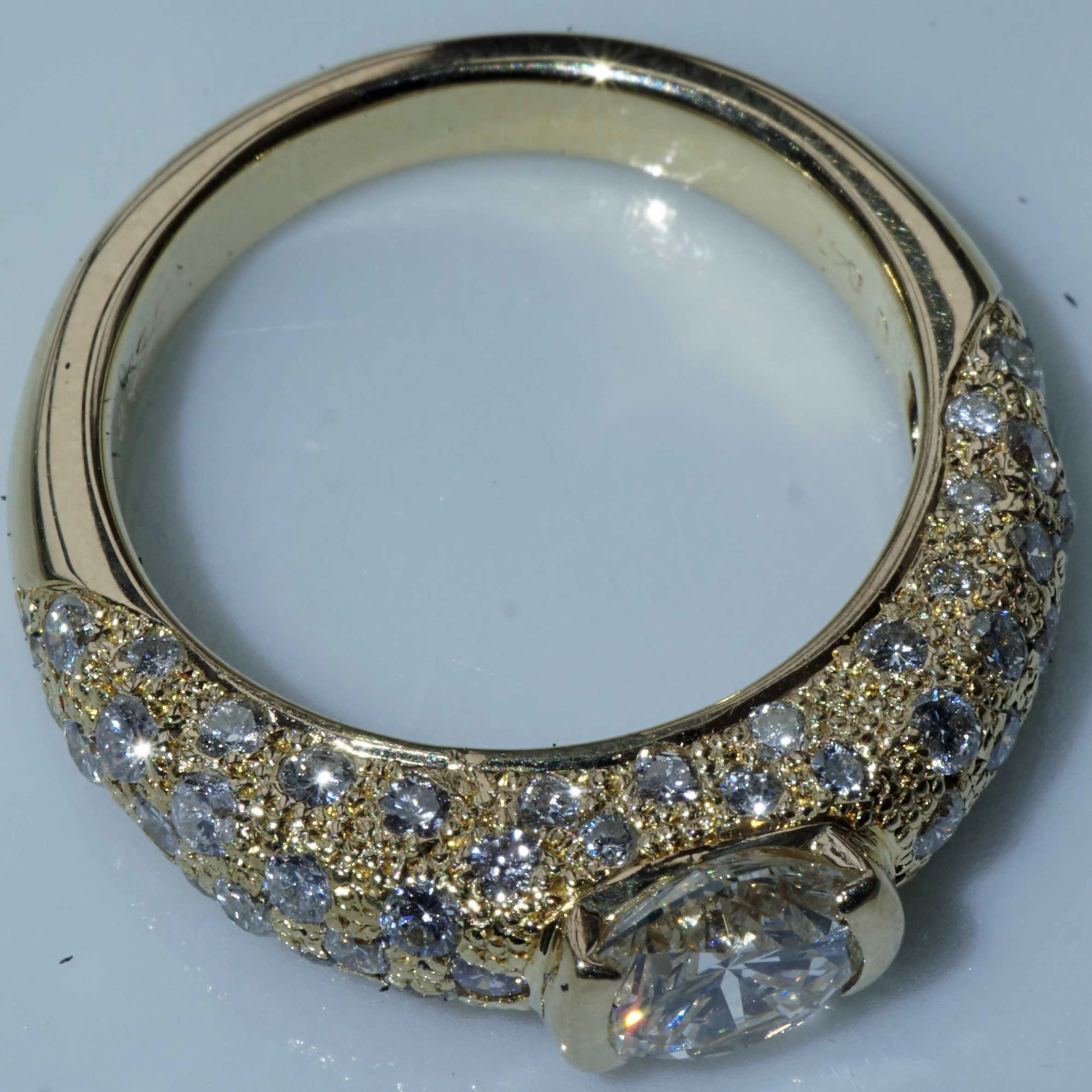 Solitär Brillant Ring 0.847 ct 0.334 ct 750er Gelbgold Handarbeit...schöne zeitlose Fassung..ein Hig