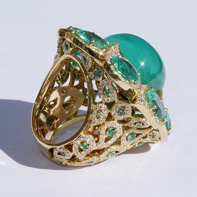 Smaragd Brillant Ring 45 ct High Class Schmuck! Gigantische Größe und Qualität