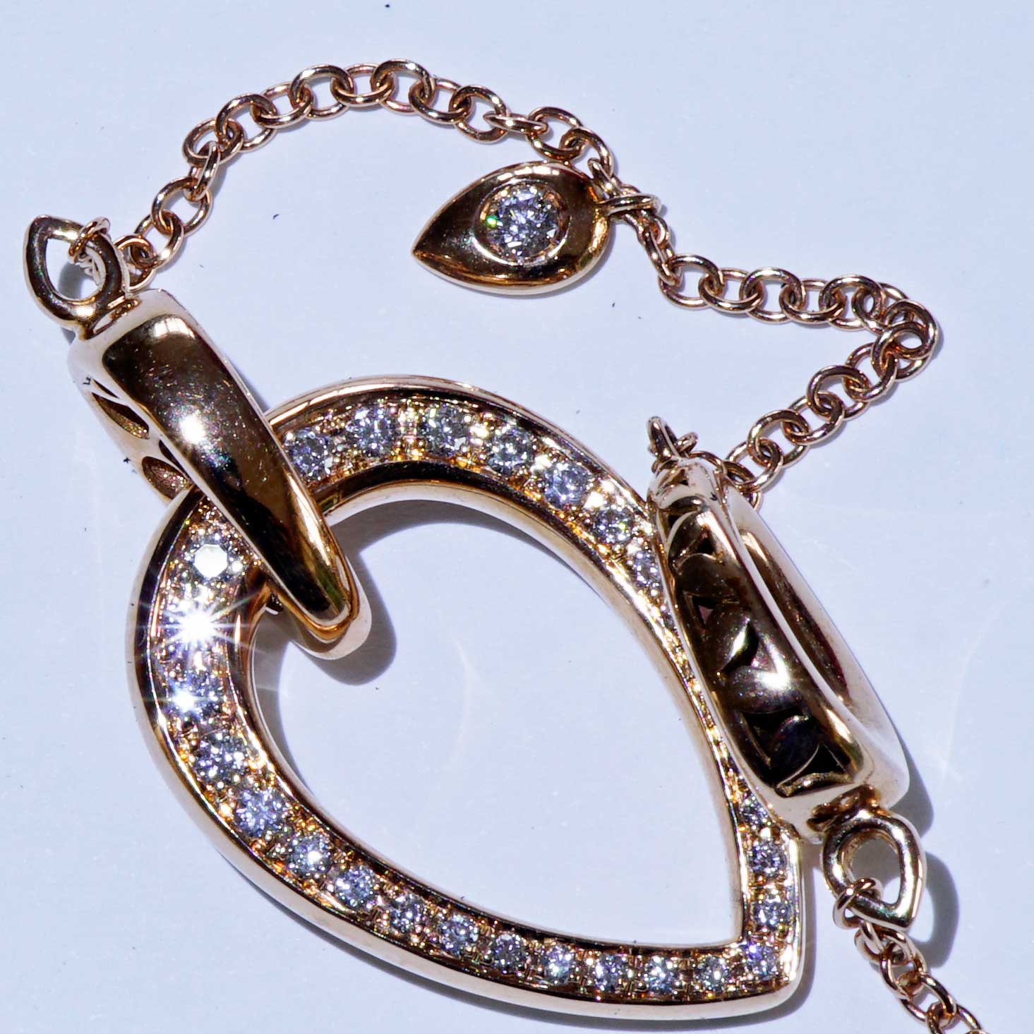 Brillant Collier 750er Rosegold 0.71 ct TW VS ...Bella Italia...hochwertige moderne Kette in 74 cm