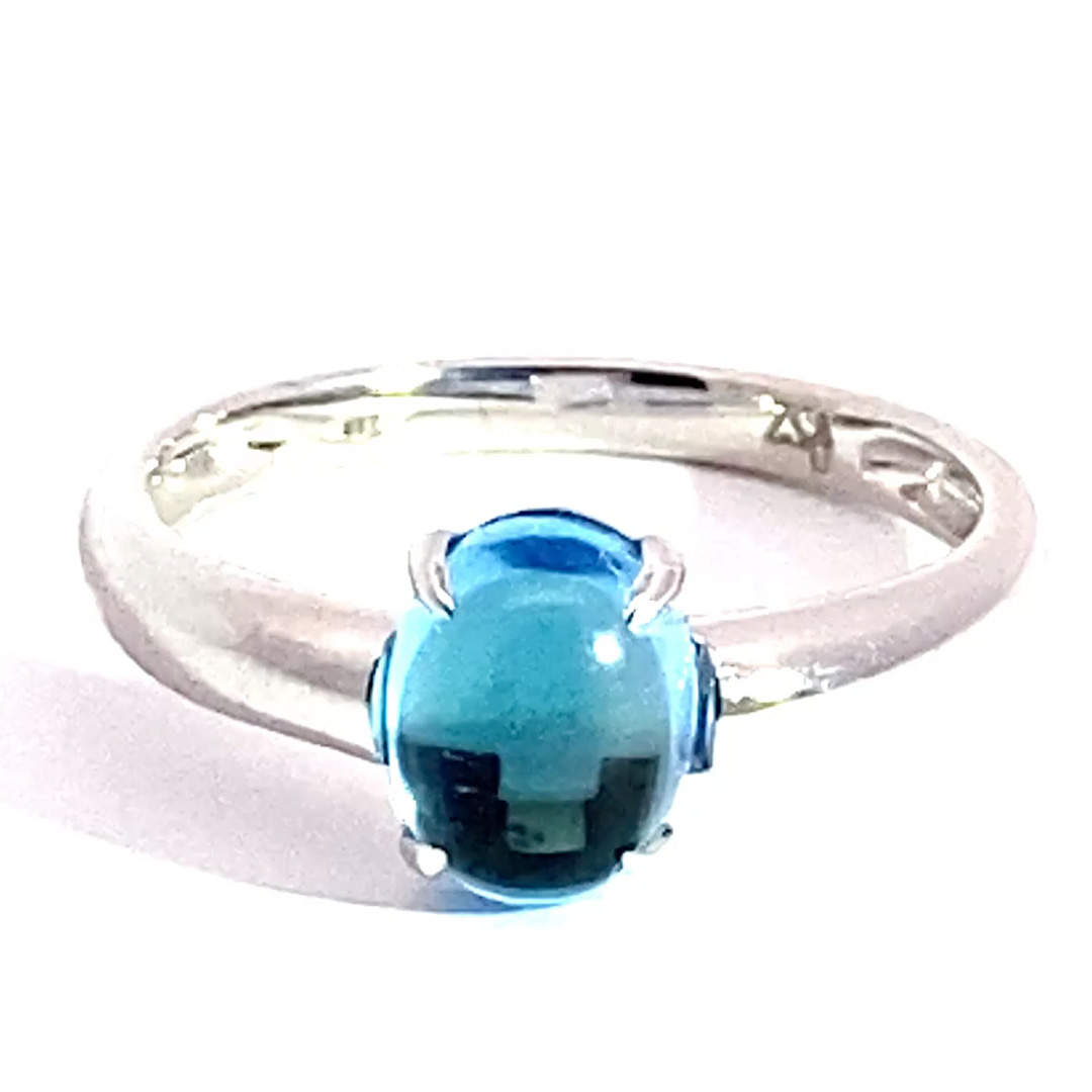 Blautopas Ring 750er Weissgold Ocean Blue....süsse Versuchung...made in Italy...hochwertig 