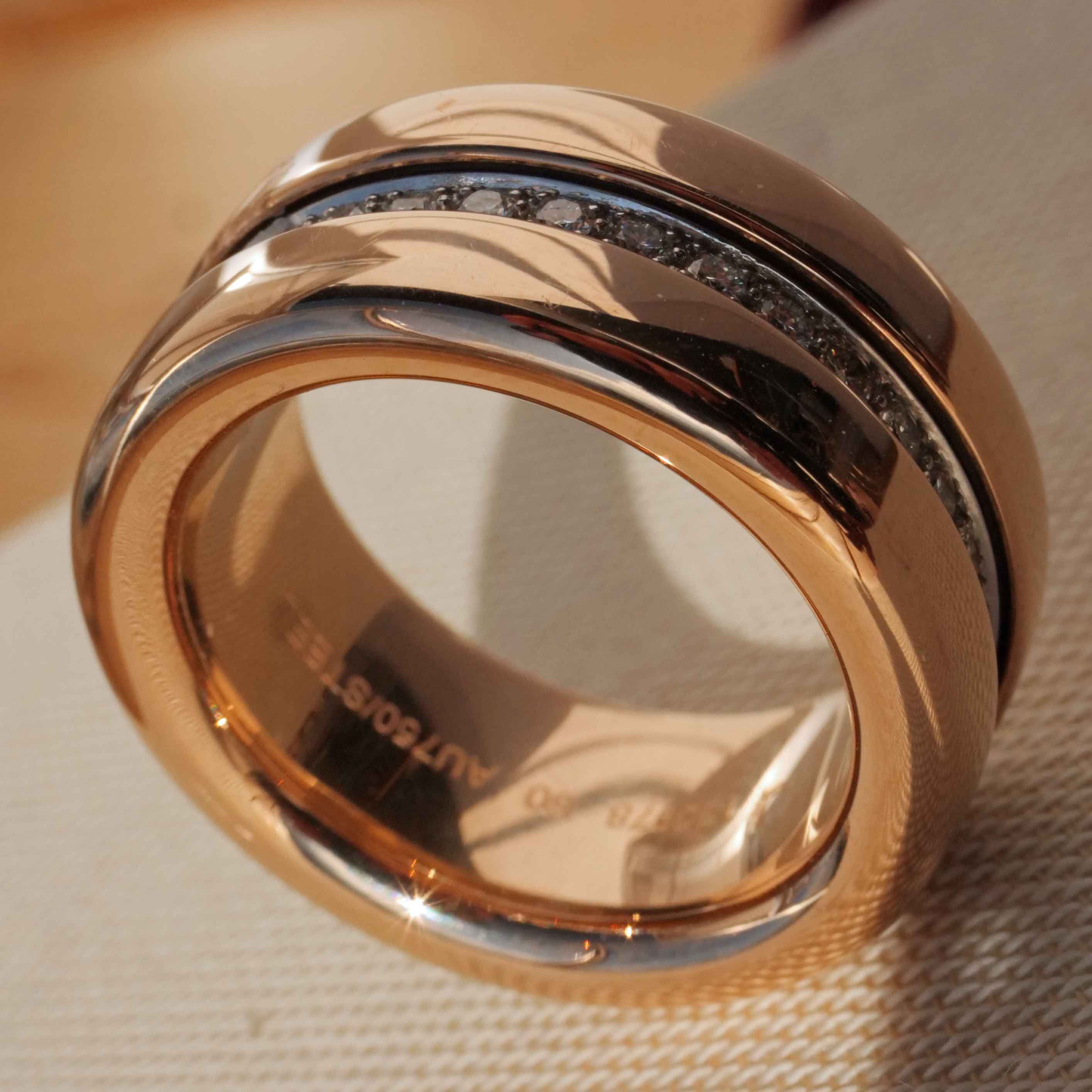 Brillant Ring Revellion von Jörg Heinz 0.68 ct TW VVS 750er Rosegold mit Edelstahl Neupreis 9990.-Euro