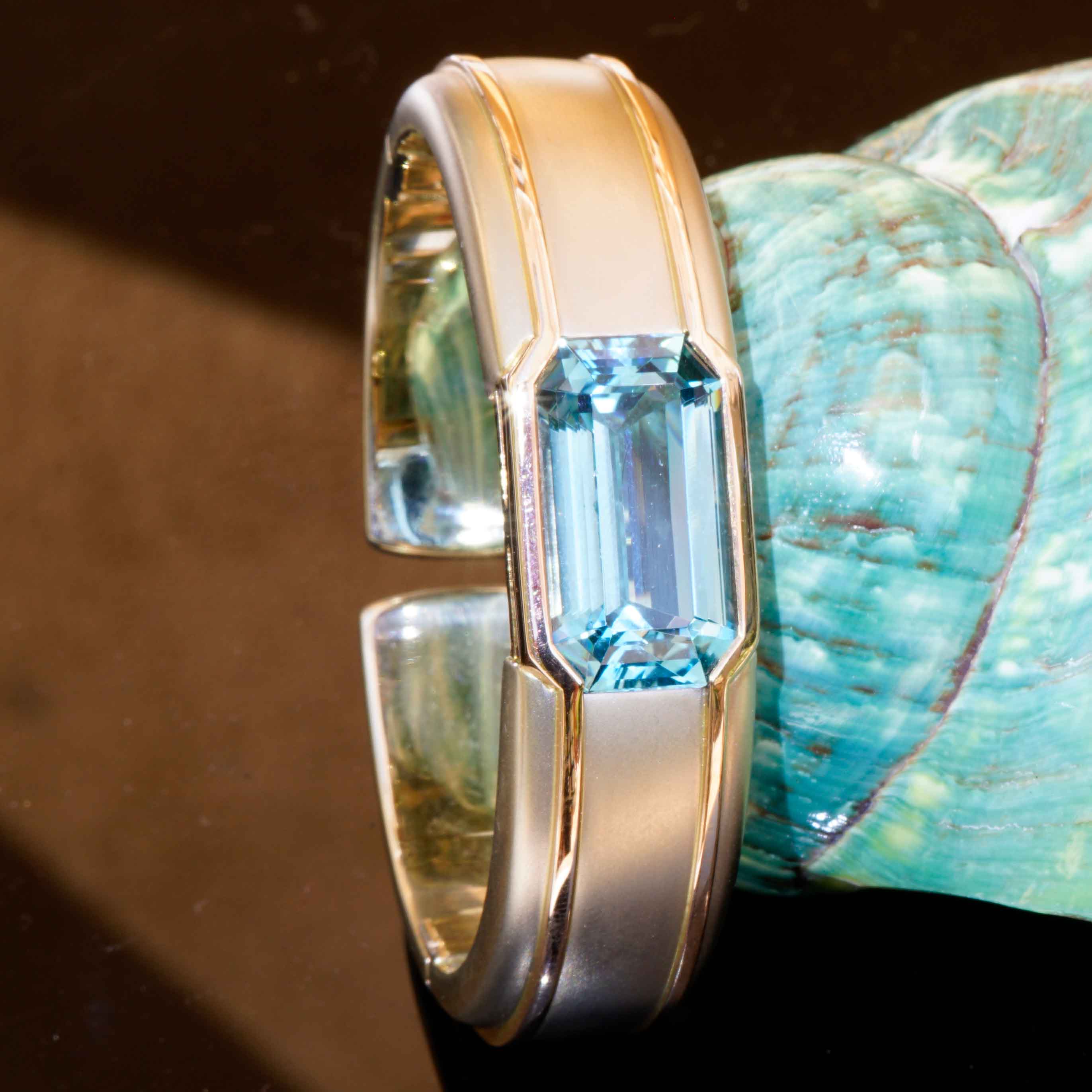 Hemmerle München Armreif und Ring 750er Gold Platin 16 ct und 5 ct Santa Maria Farbe 