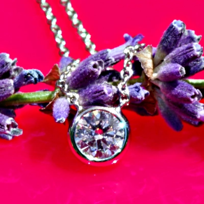 Brillant Collier rund 0.50 ct D hochfeines weiss SI1 5.09 - 5.15 x 3.05 mm GIA Gutachten 750er Weiss