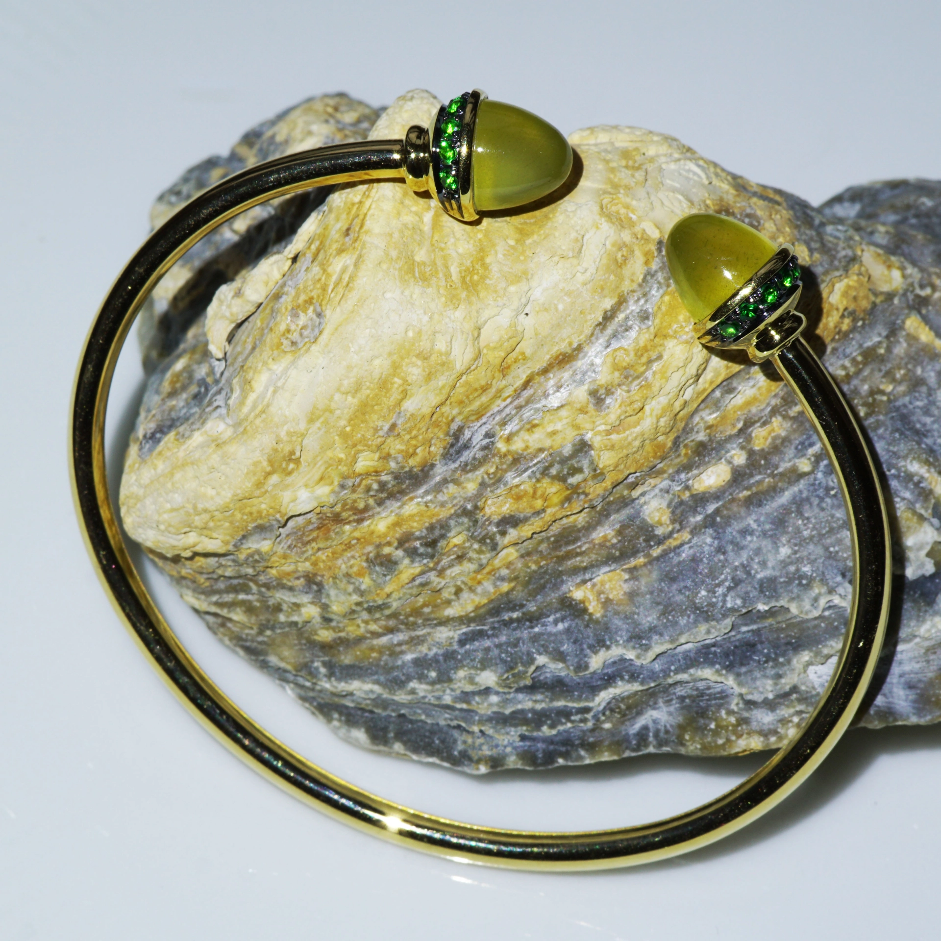 Peridot Tsavorith Armreif 750er Gelbgold Valenza .....bella Italia....tolle Kombi Möglichkeit