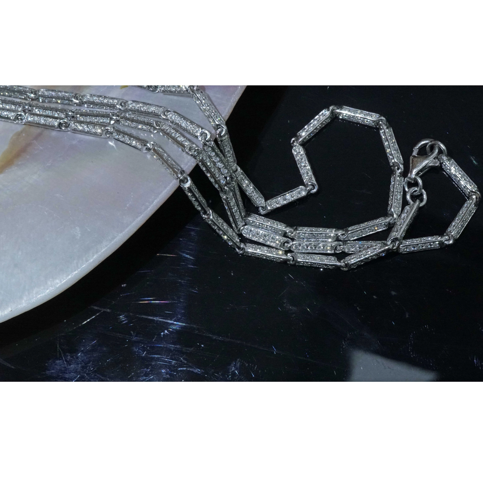 Opera Brillant Collier 6.65 ct 750er Weissgold mit  UNGLAUBLICHEN 1050  Vollschliff Brillanten