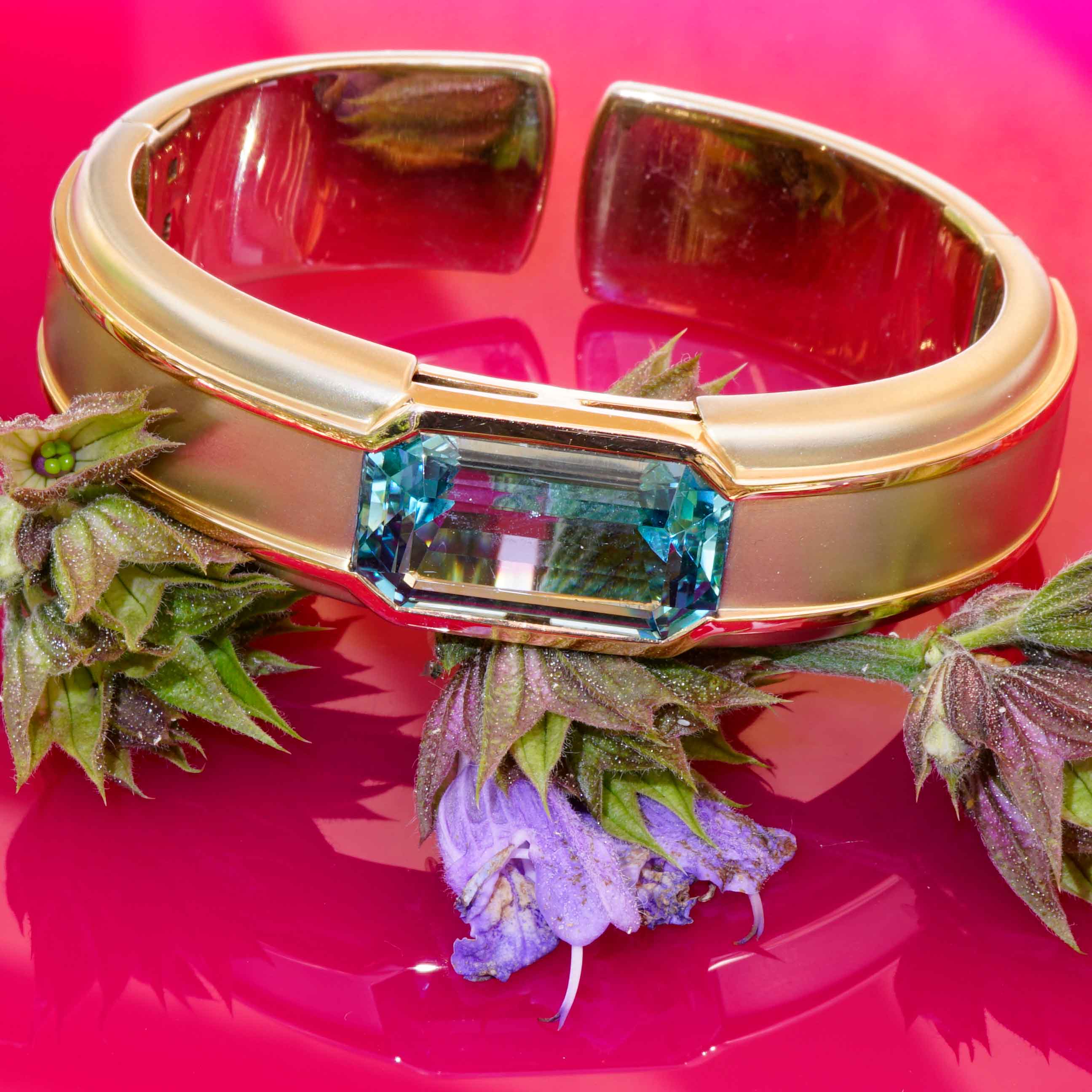 Hemmerle München Armreif und Ring 750er Gold Platin 16 ct und 5 ct Santa Maria Farbe 