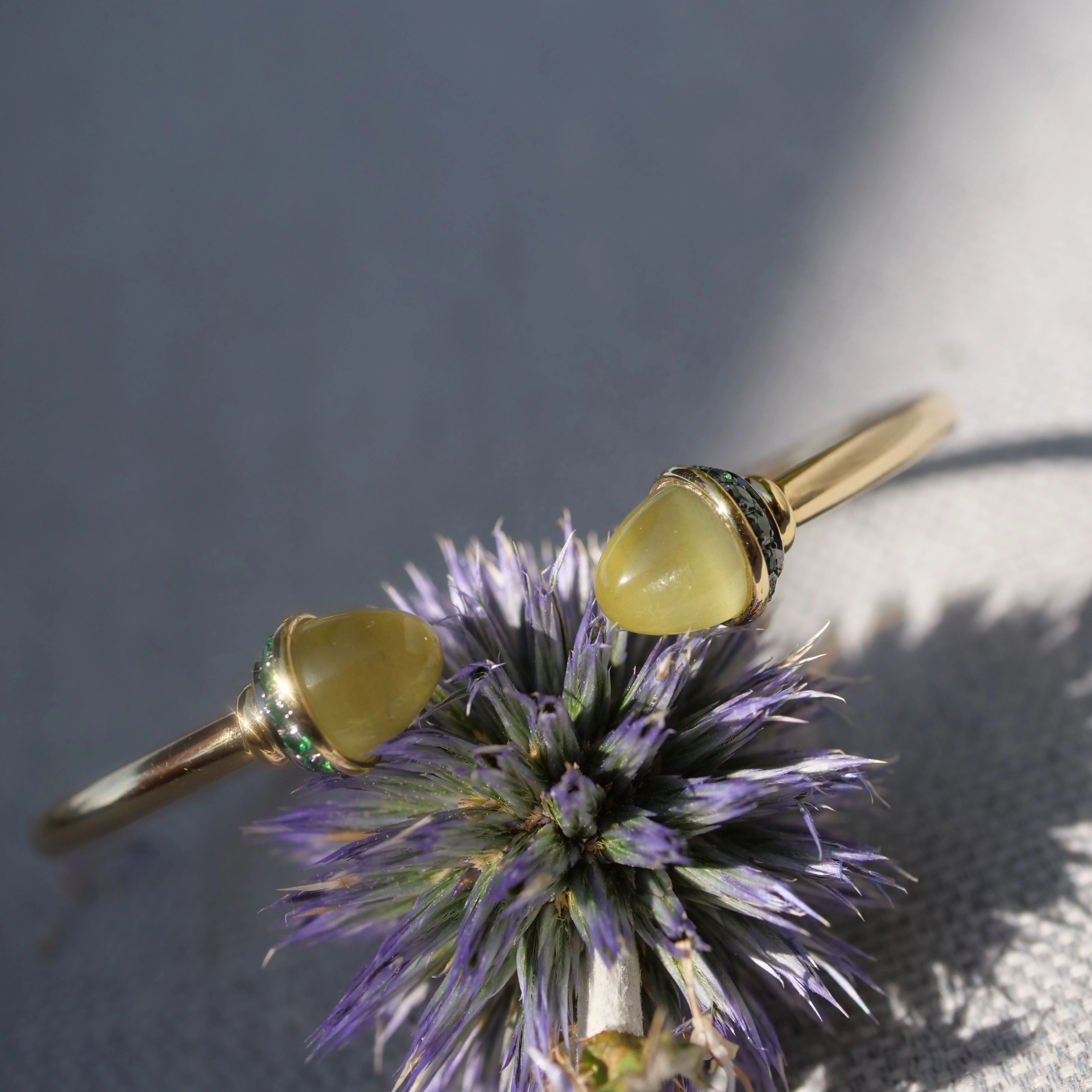 Peridot Tsavorith Armreif 750er Gelbgold Valenza .....bella Italia....tolle Kombi Möglichkeit
