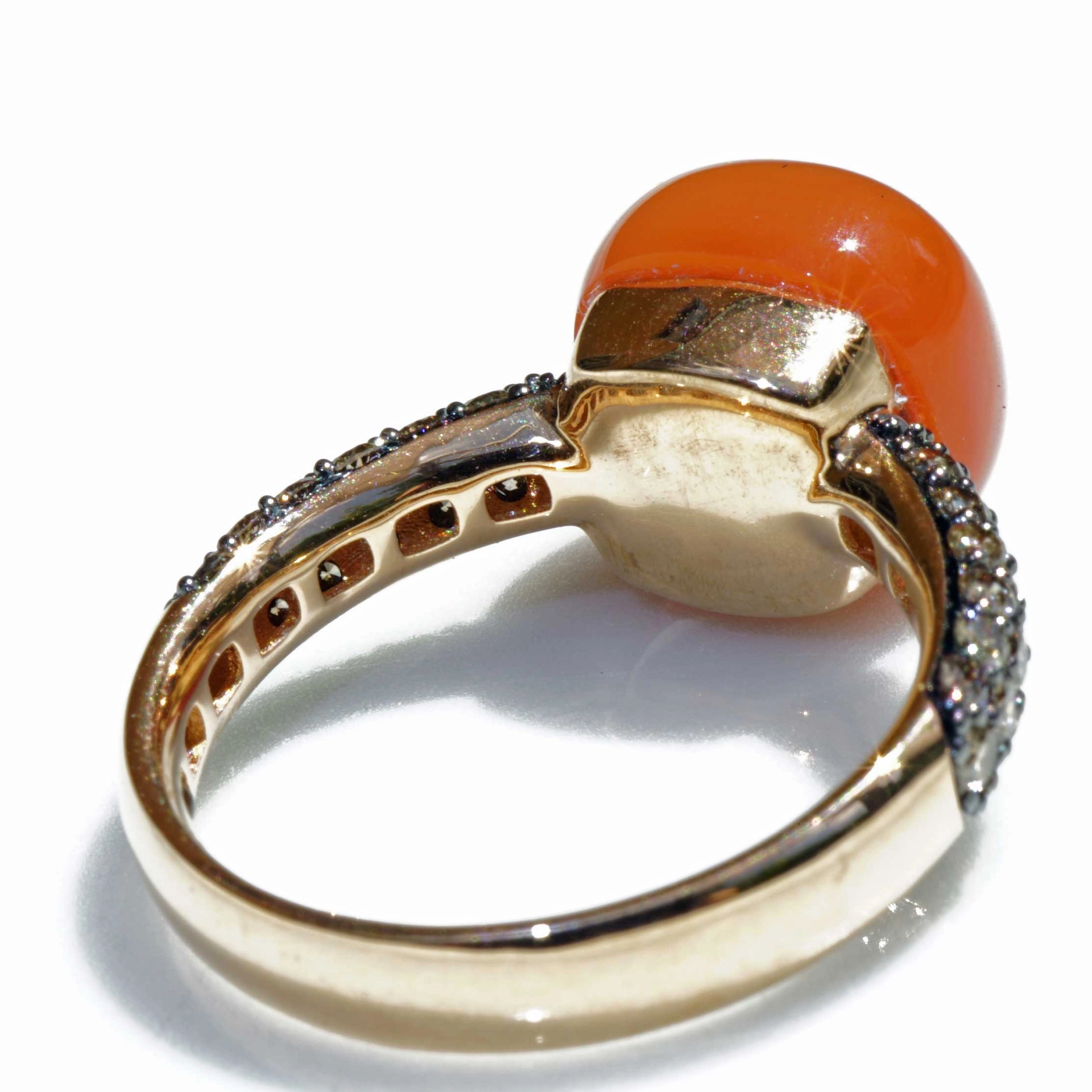Mondstein Brillant Ring 750er Rosegold 7.30 ct 0.68 ct..elegante Winter Farben..liquid Impressions..