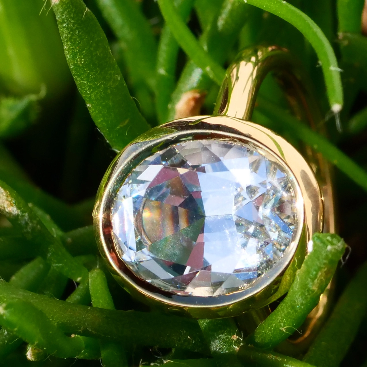 Schmuckzicke | Goshenit Beryll Ring 4.82 ct Mosambik Gelbgold